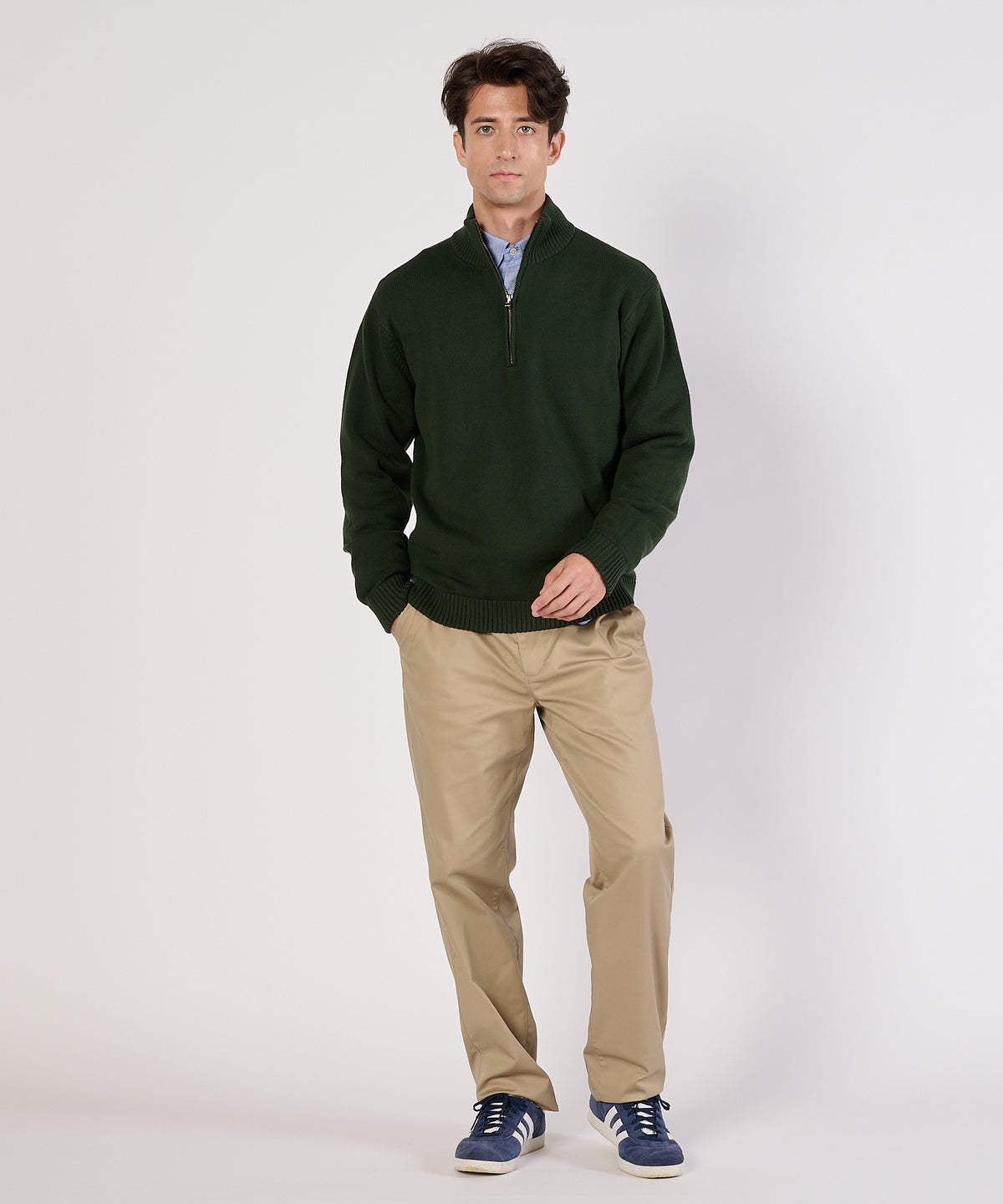 クォータージップ モックセーター/QUARTER ZIP MOCK SWEATER