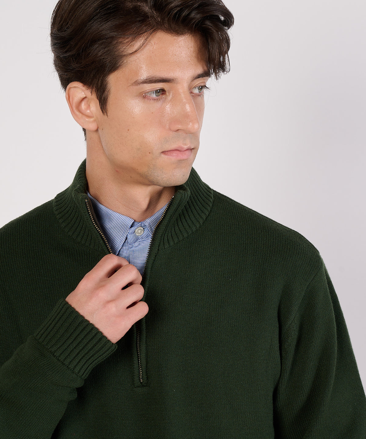 クォータージップ モックセーター/QUARTER ZIP MOCK SWEATER