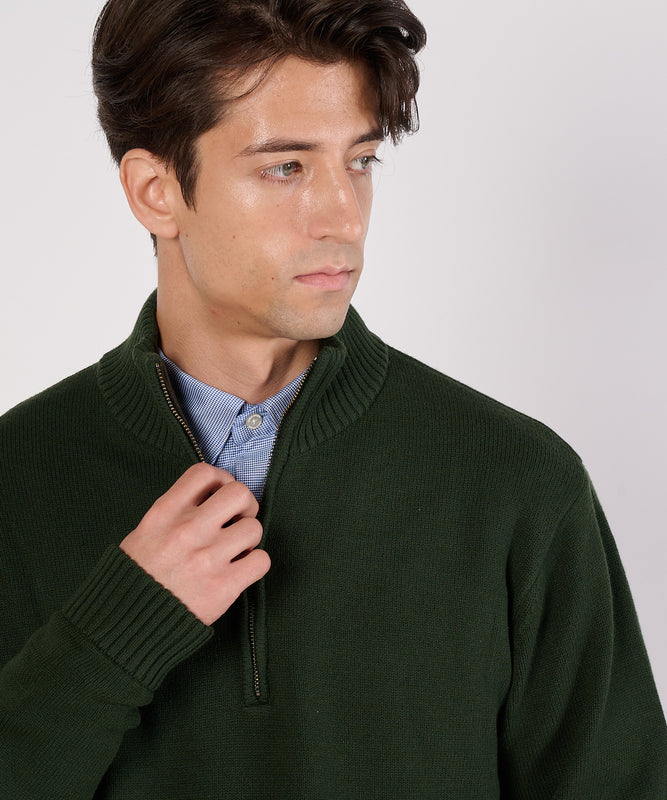 クォータージップ モックセーター/QUARTER ZIP MOCK SWEATER