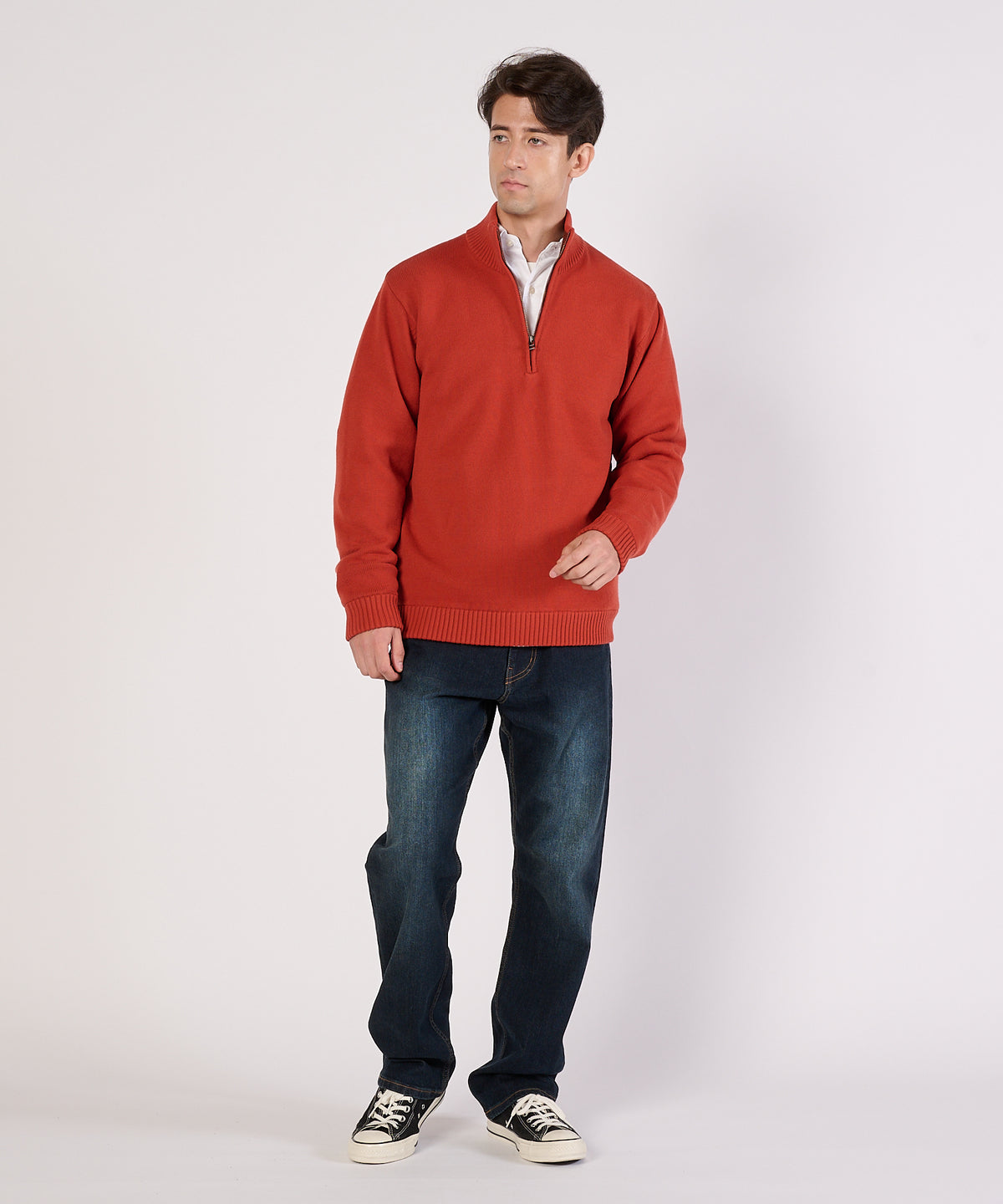 クォータージップ モックセーター/QUARTER ZIP MOCK SWEATER