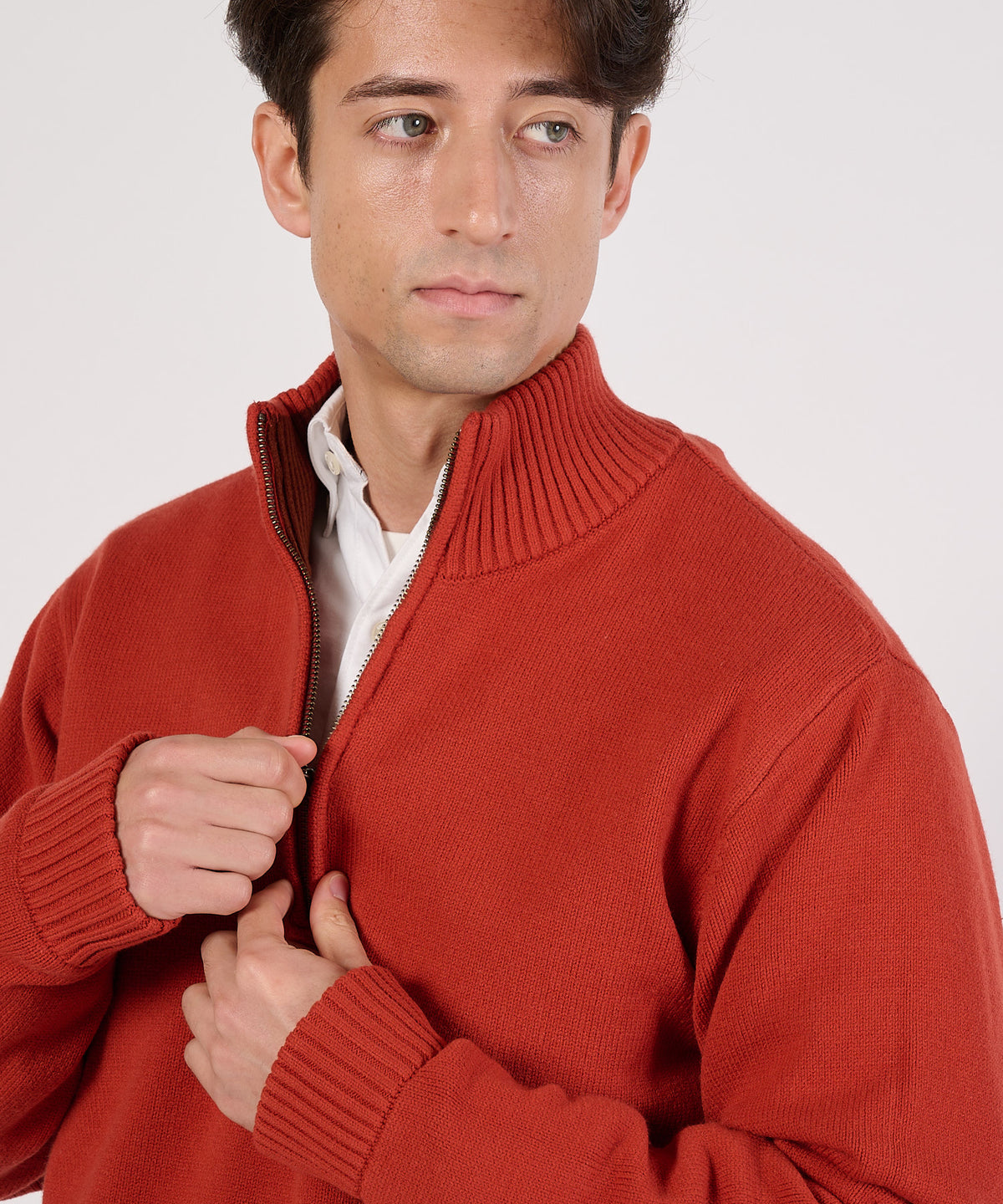 クォータージップ モックセーター/QUARTER ZIP MOCK SWEATER