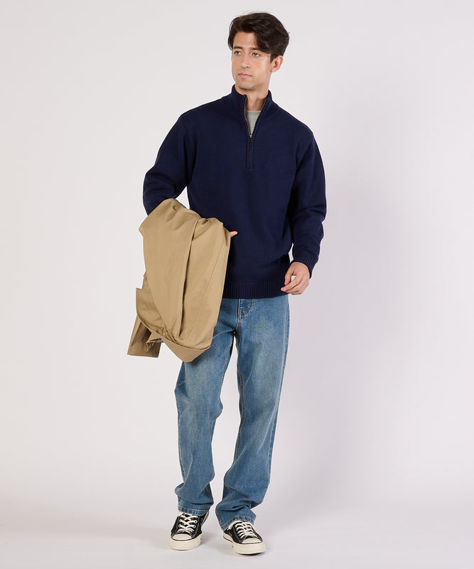 クォータージップ モックセーター/QUARTER ZIP MOCK SWEATER