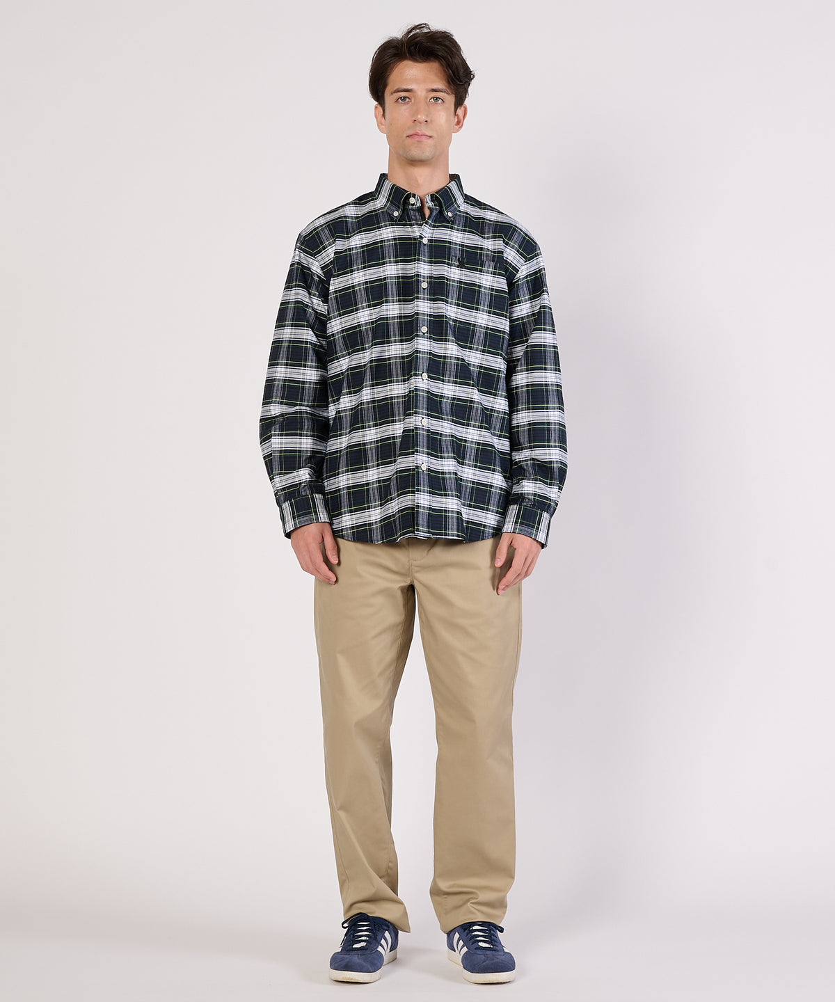 【通常配送】オックス ストライプ/チェック ボタンダウンシャツ/OX STRIPE/CHK BD SHIRT