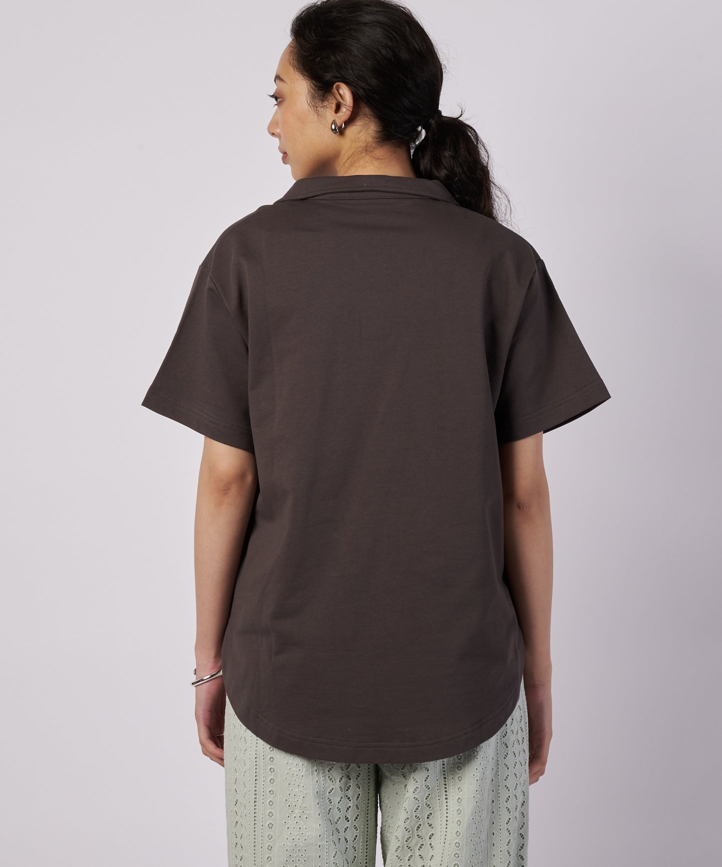 オープンカラー Tシャツ/OPEN COLLAR TEE