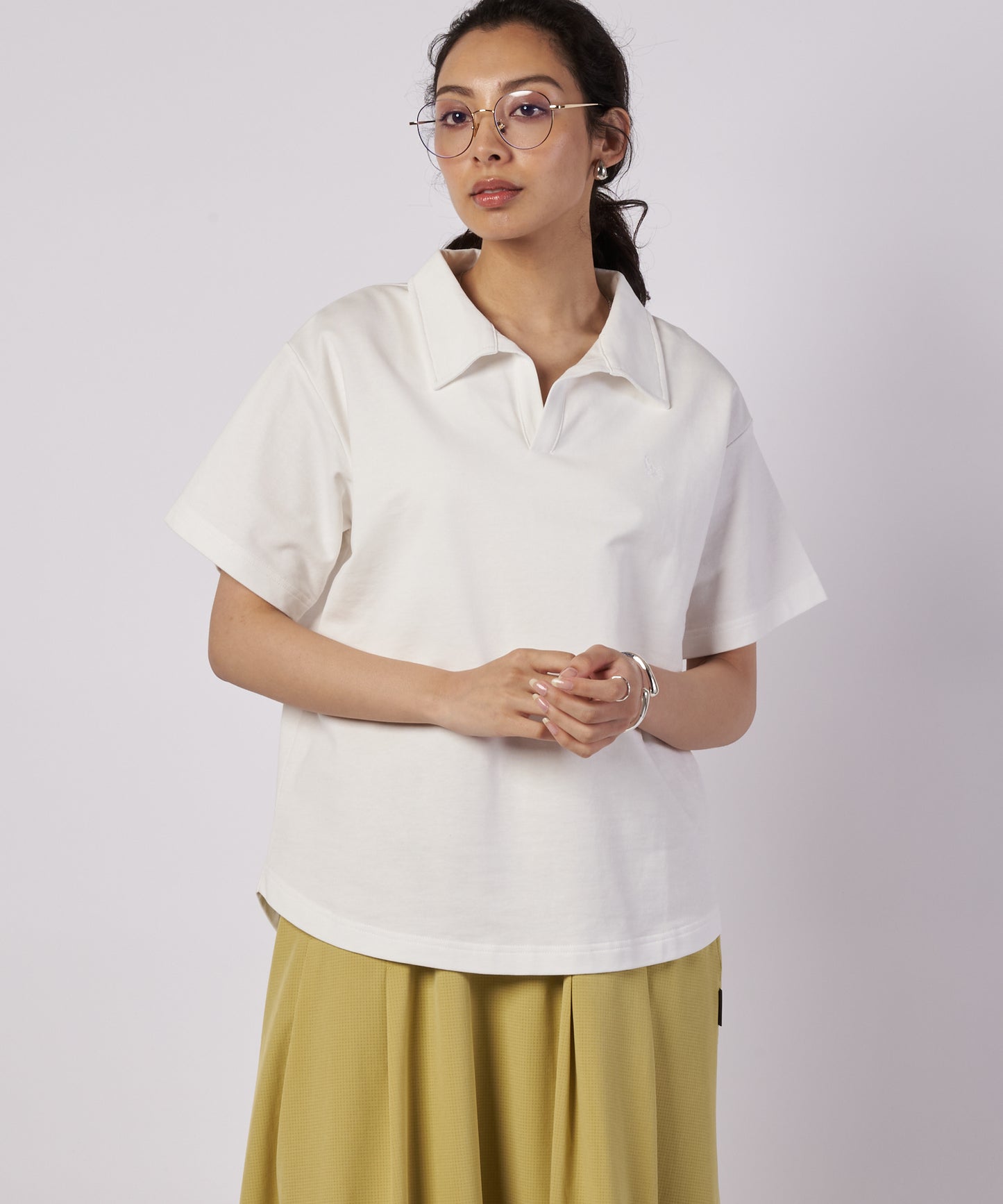 オープンカラー Tシャツ/OPEN COLLAR TEE