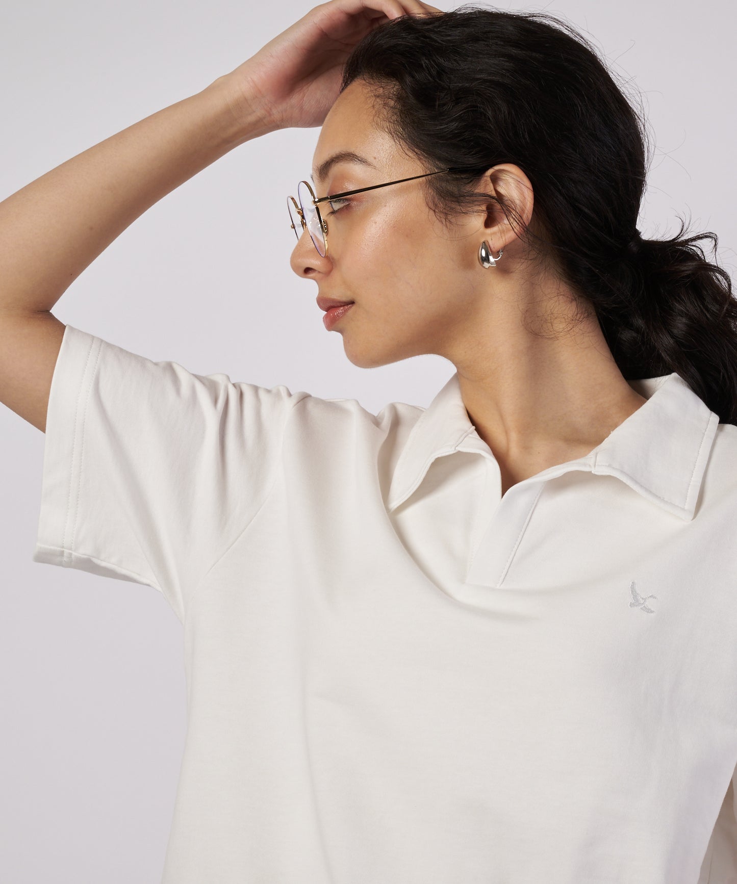 オープンカラー Tシャツ/OPEN COLLAR TEE