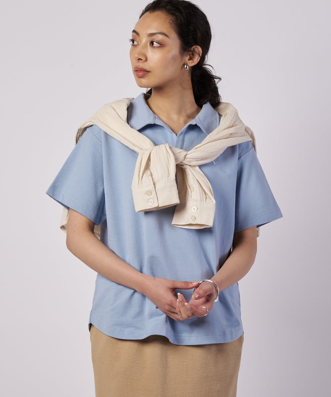 オープンカラー Tシャツ/OPEN COLLAR TEE