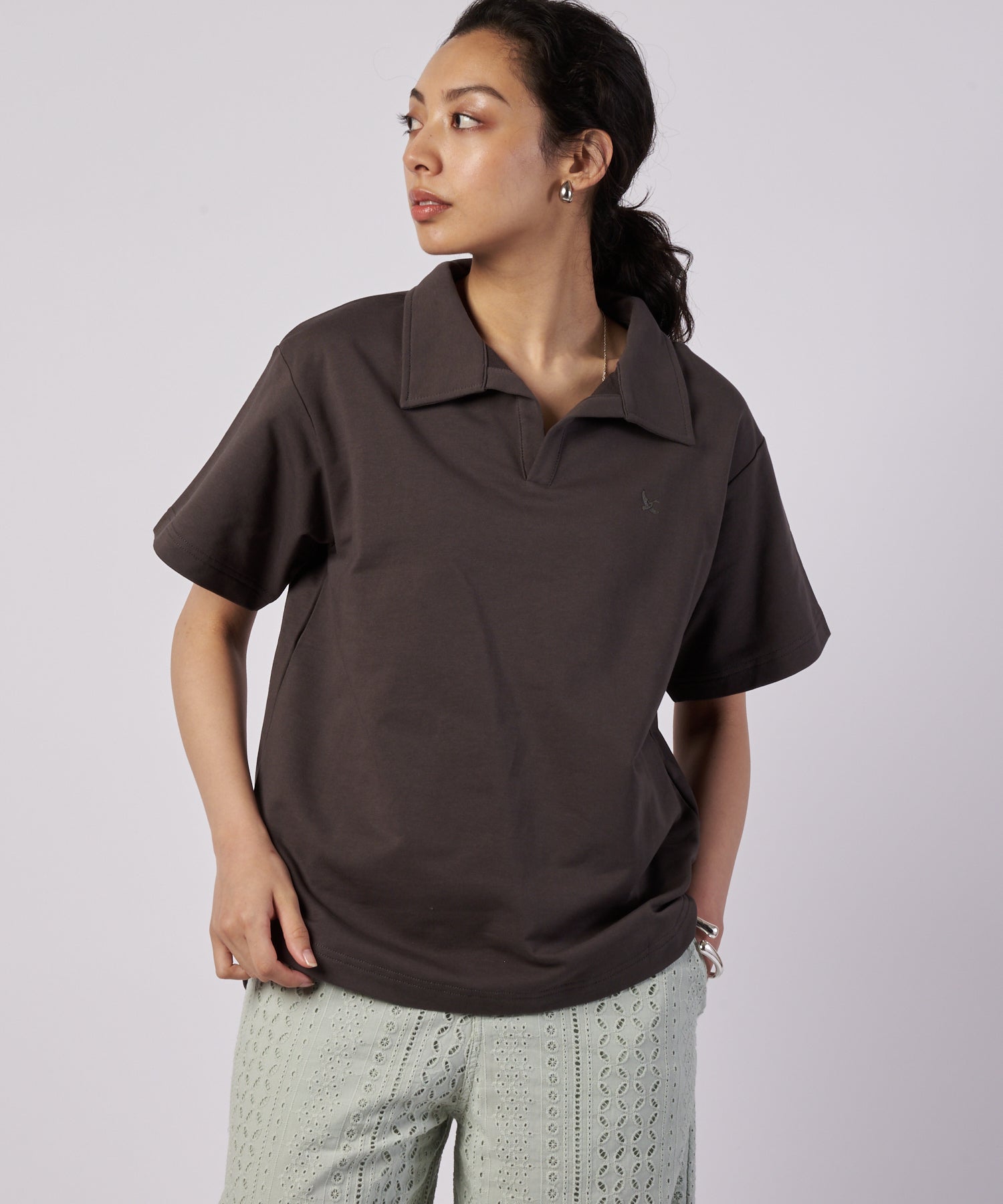 K896 EDDIE BAUER エディーバウアー ポロシャツ　ドット Eddie Bauer - K896 EDDIE BAUER エディーバウアー ポロシャツ ドット