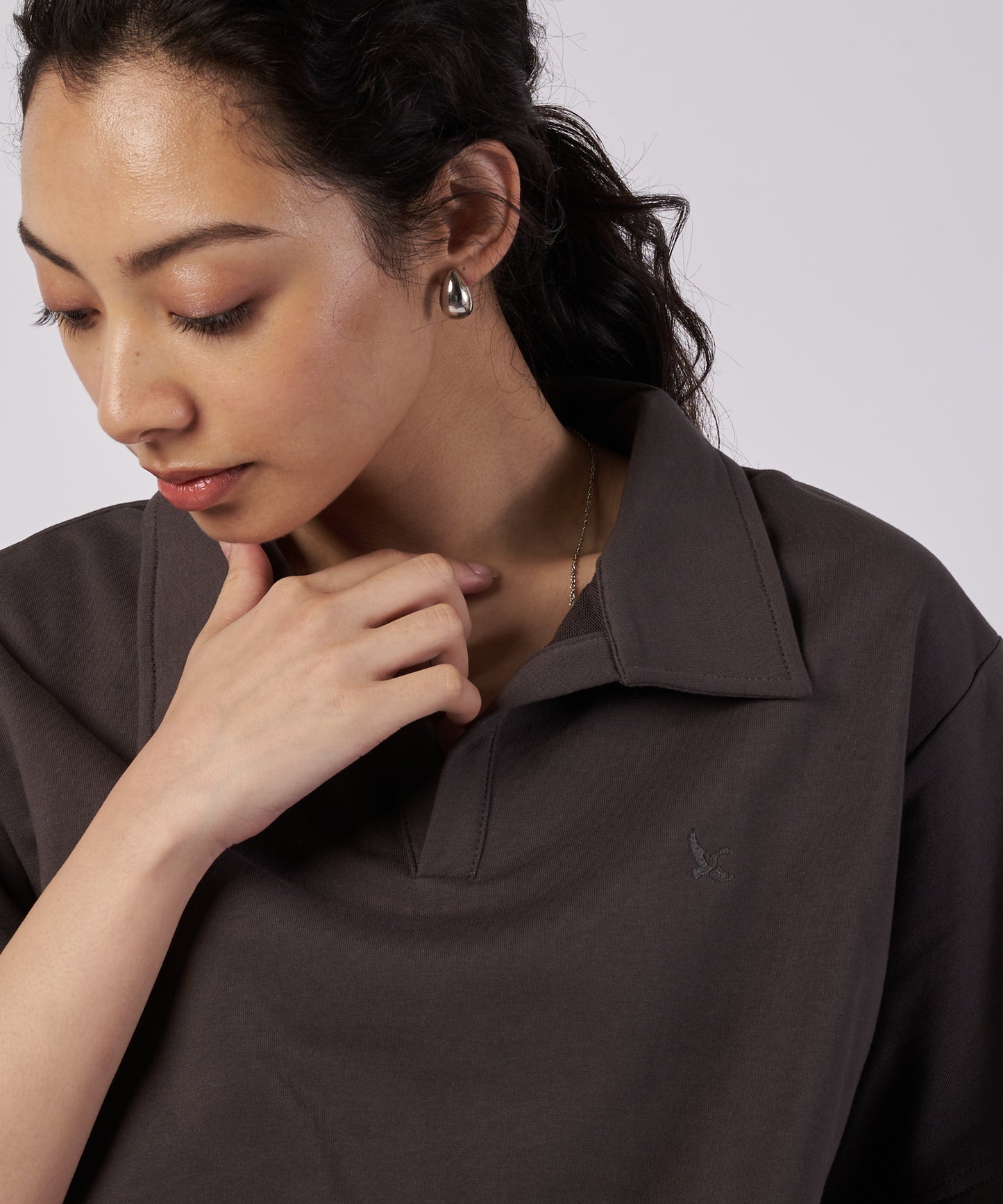 オープンカラー Tシャツ/OPEN COLLAR TEE