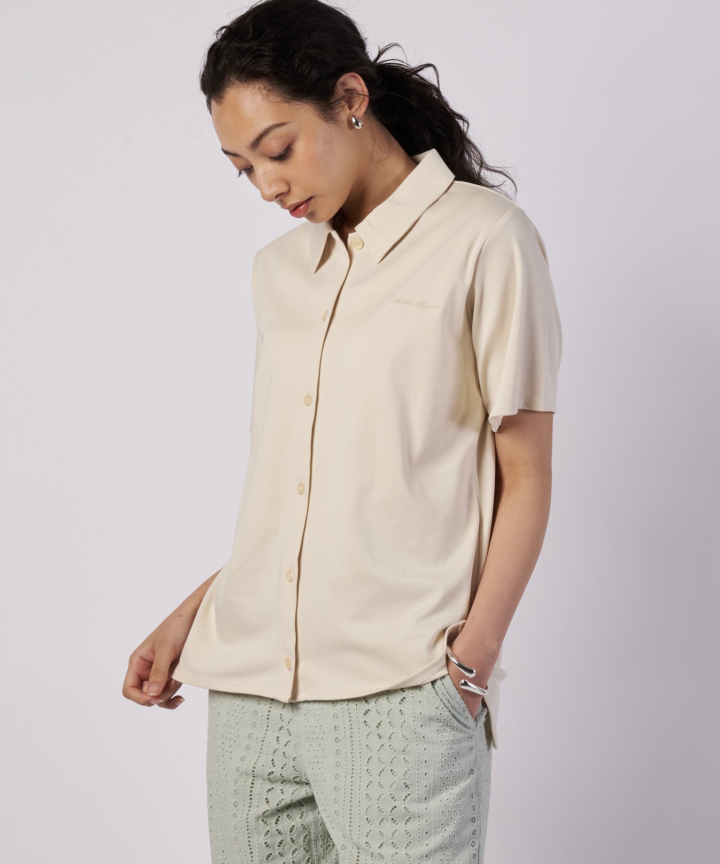 カラードニット ブラウス/COLLARED KNIT BLOUSE