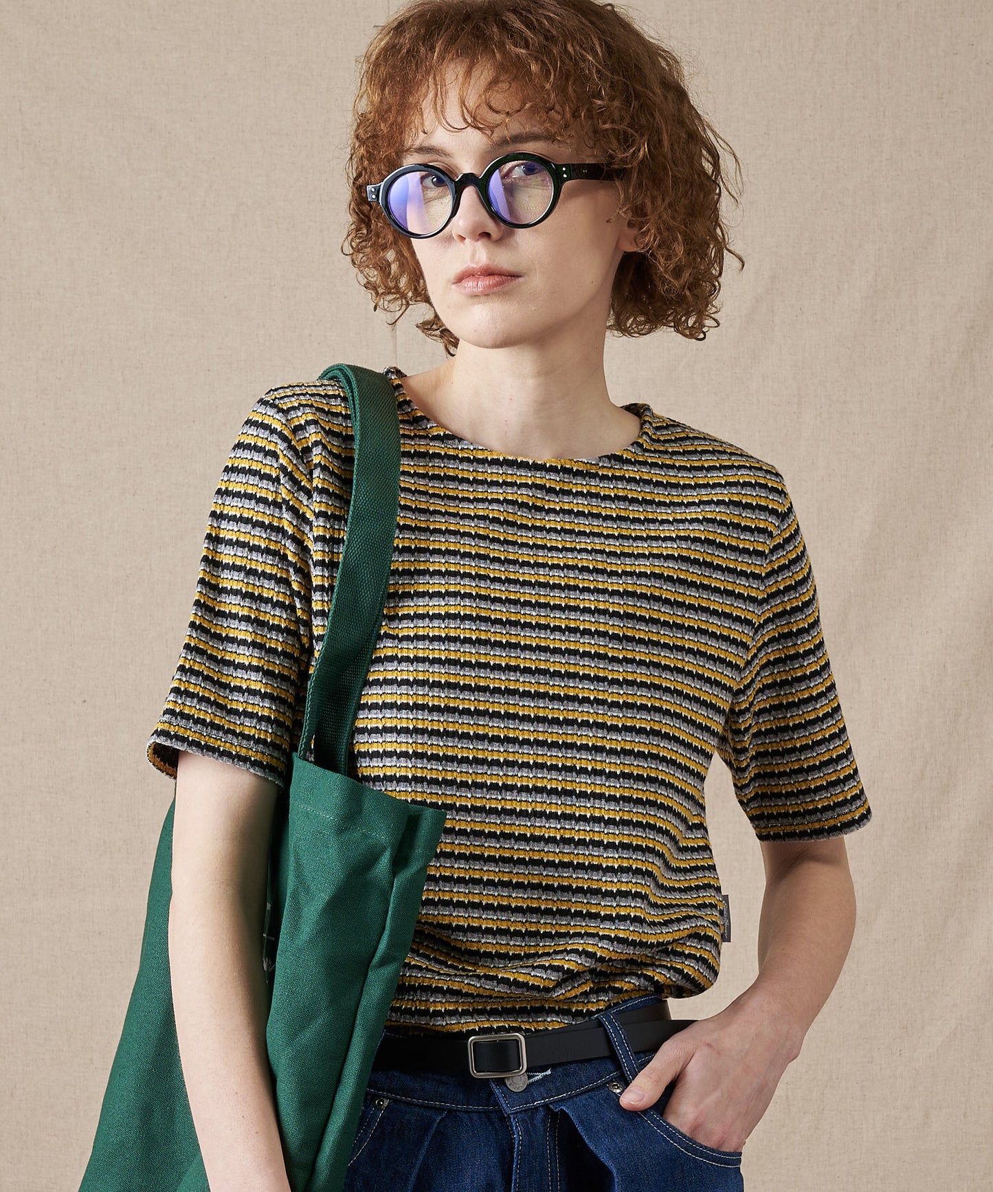 テクスチャード マルチストライプ Tシャツ/TEXTURED MULTI STRIPE TEE