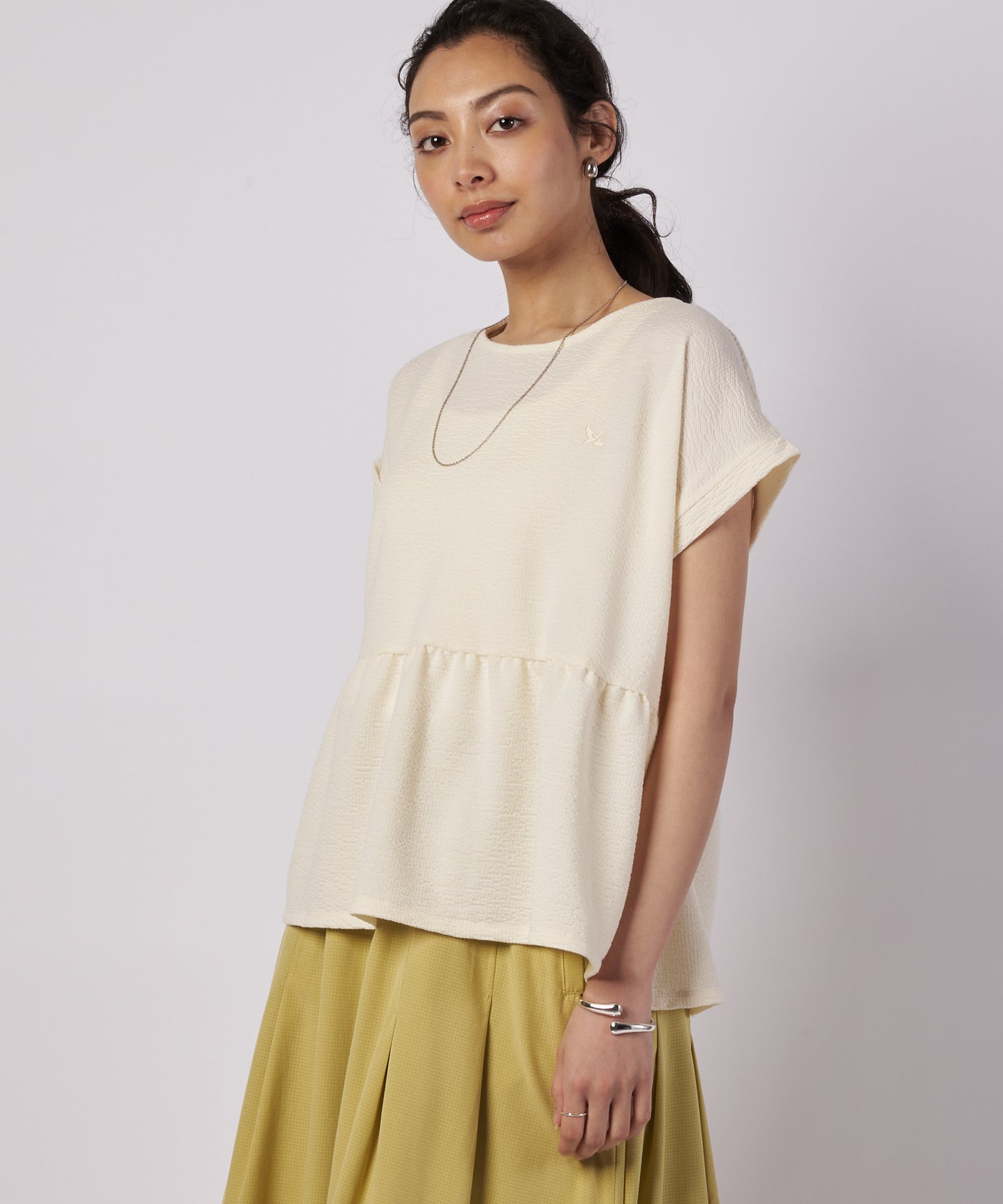 ワッフルギャザーカットソー/WAFFLE GATHER CUTSEW