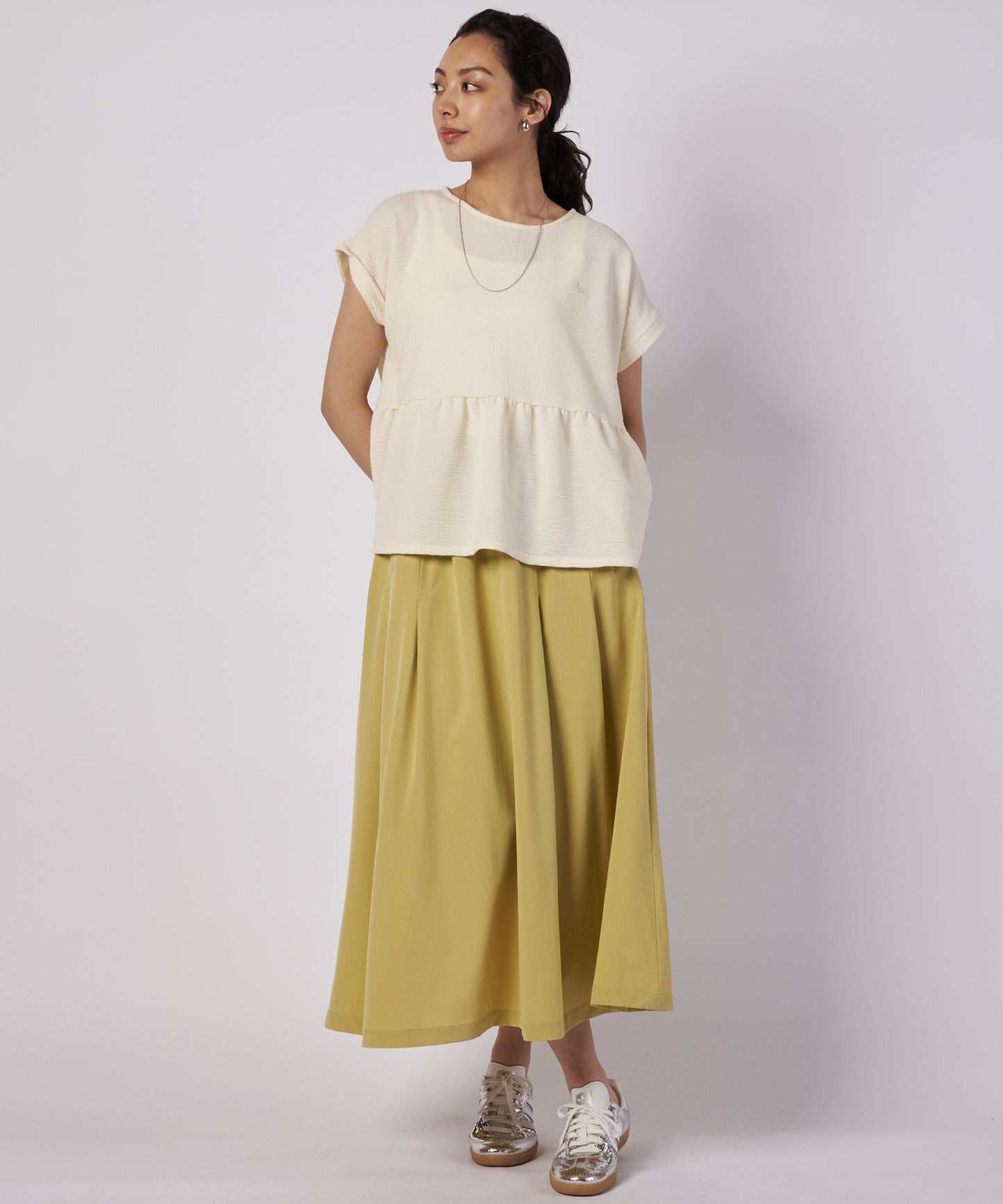 ワッフルギャザーカットソー/WAFFLE GATHER CUTSEW