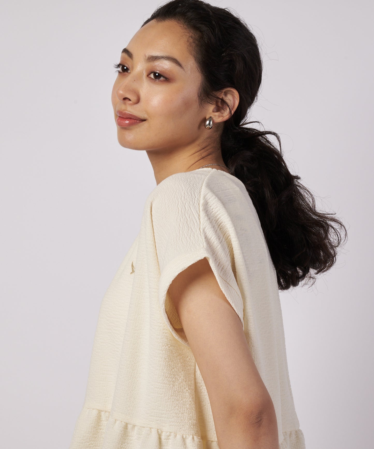 ワッフルギャザーカットソー/WAFFLE GATHER CUTSEW