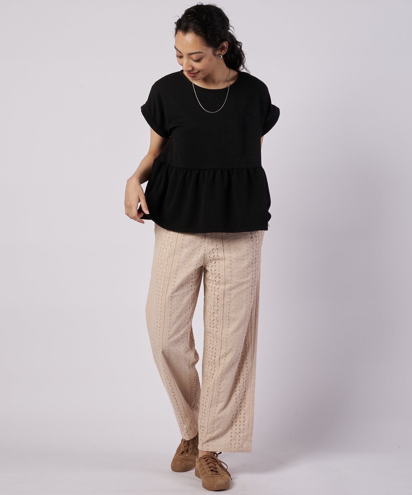 ワッフルギャザーカットソー/WAFFLE GATHER CUTSEW