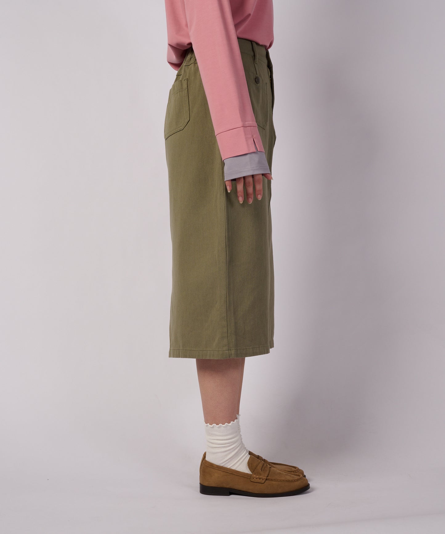 【+10%OFF キャンペーン】ポケット ディテール ミディスカート/POCKET DETAIL MIDI SKIRT