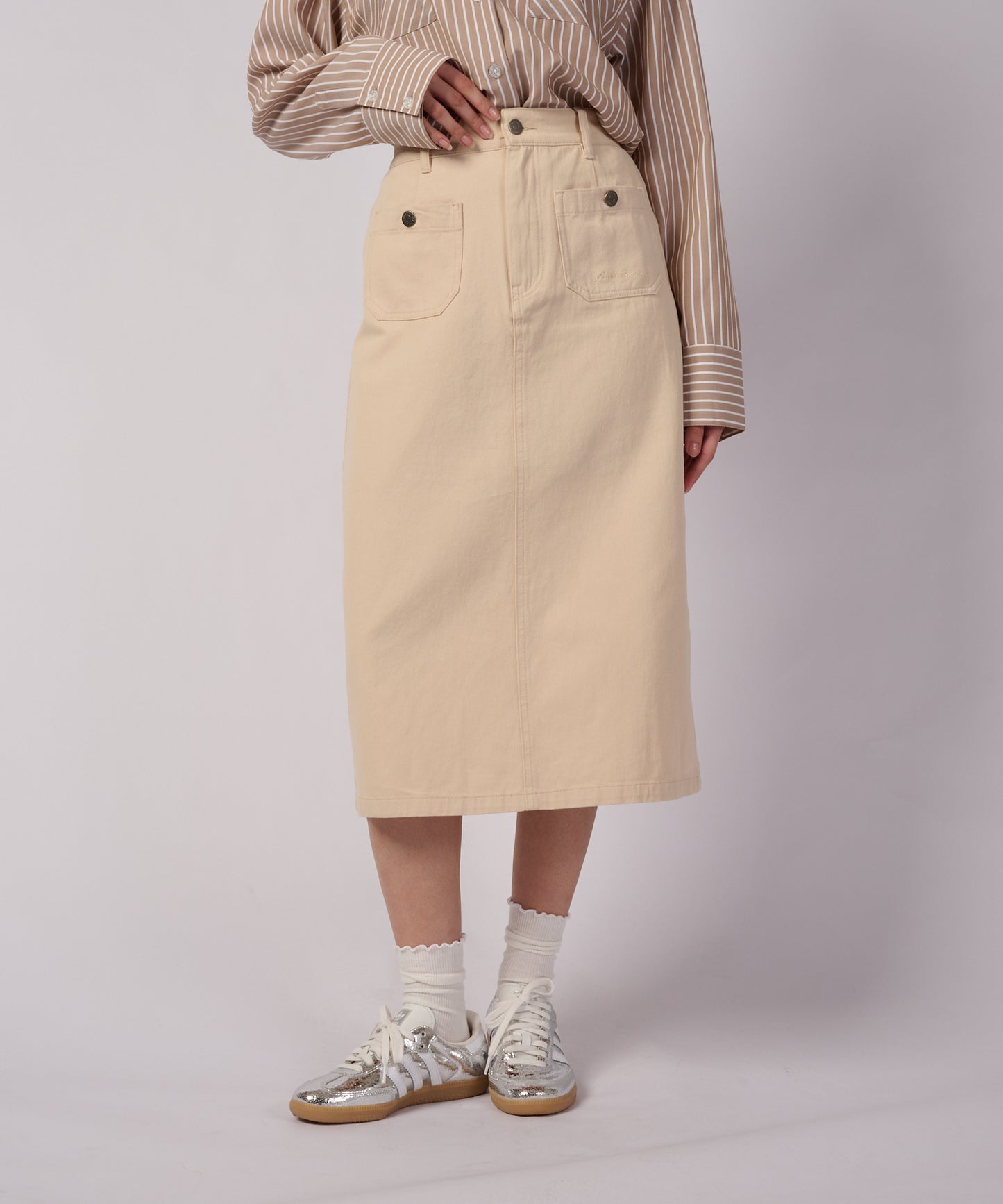 【+10%OFF キャンペーン】ポケット ディテール ミディスカート/POCKET DETAIL MIDI SKIRT
