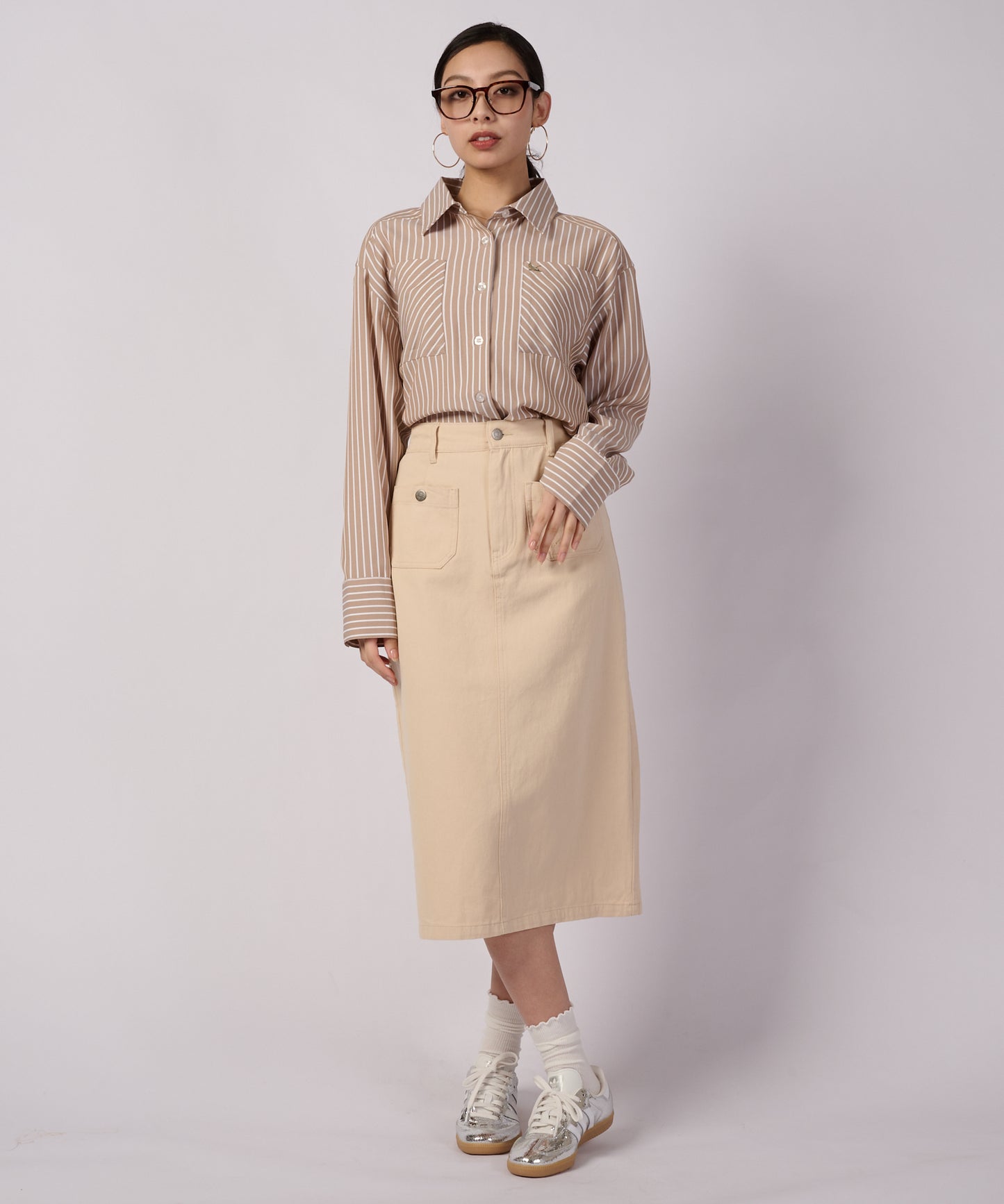 【+10%OFF キャンペーン】ポケット ディテール ミディスカート/POCKET DETAIL MIDI SKIRT