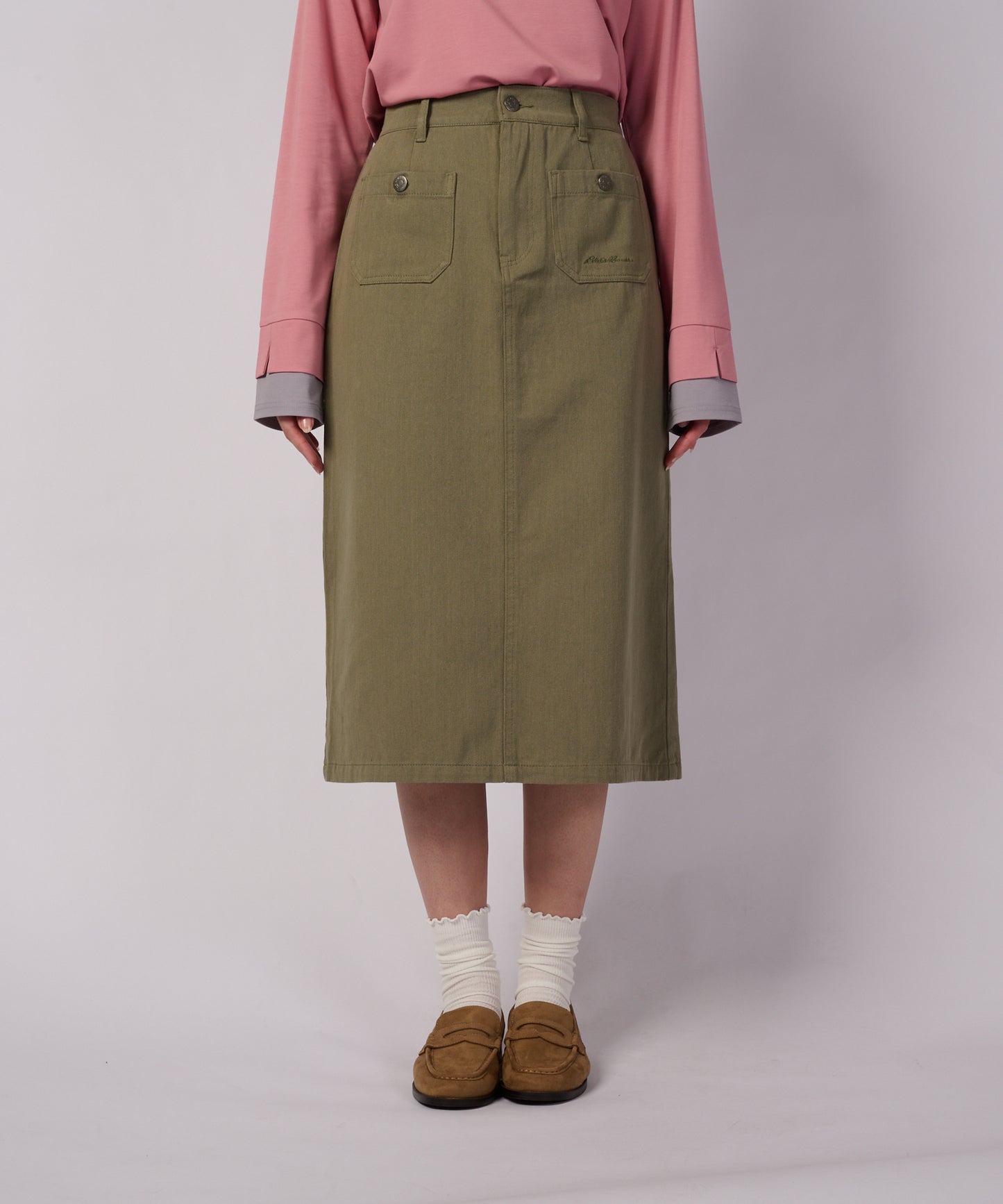【+10%OFF キャンペーン】ポケット ディテール ミディスカート/POCKET DETAIL MIDI SKIRT