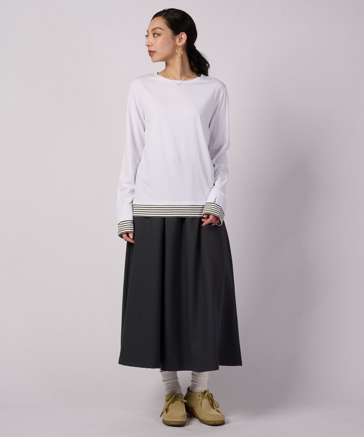 テクスチャード イージー フローイー スカート/TEXTURED EASY FLOWY SKIRT