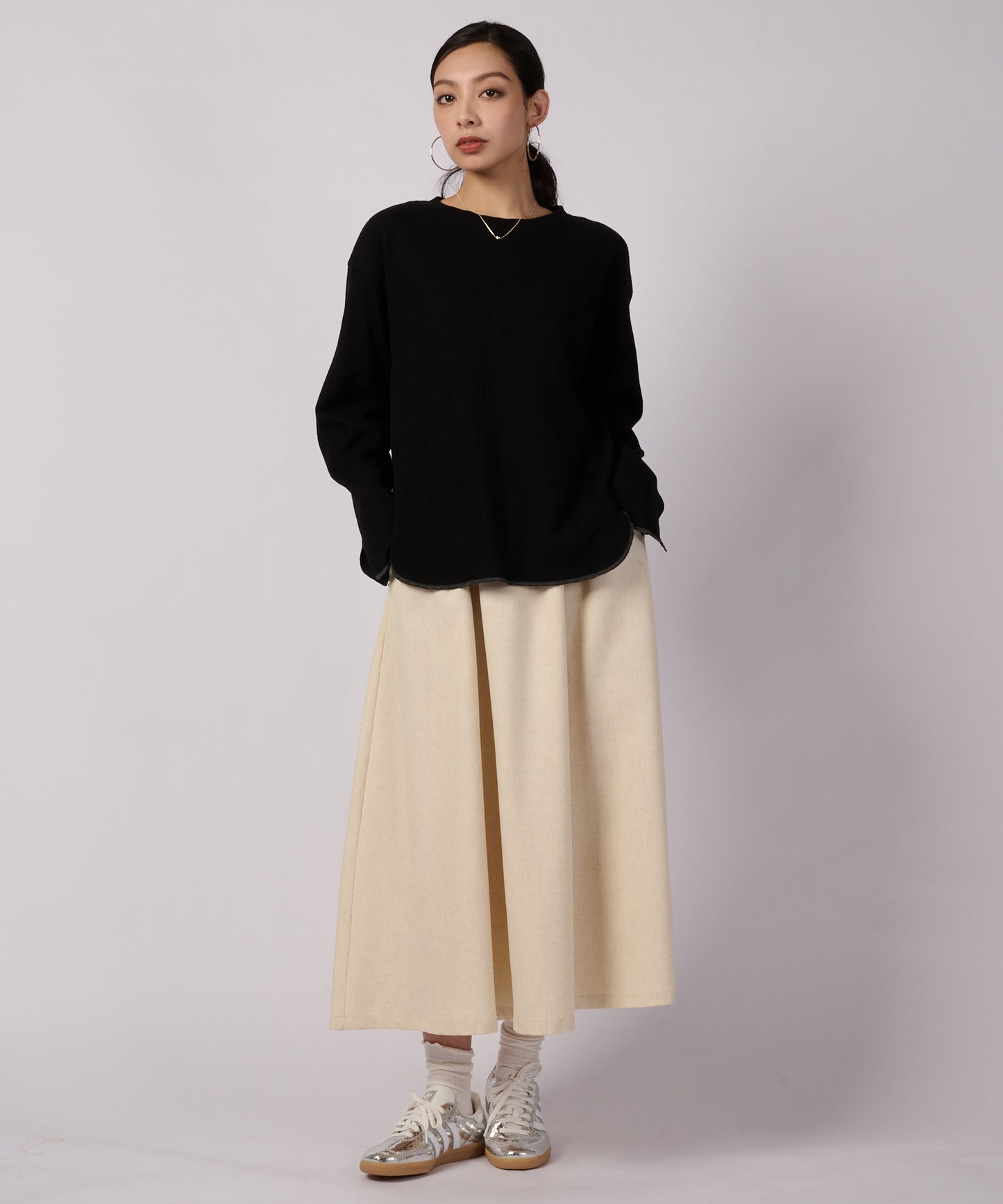 テクスチャード イージー フローイー スカート/TEXTURED EASY FLOWY SKIRT