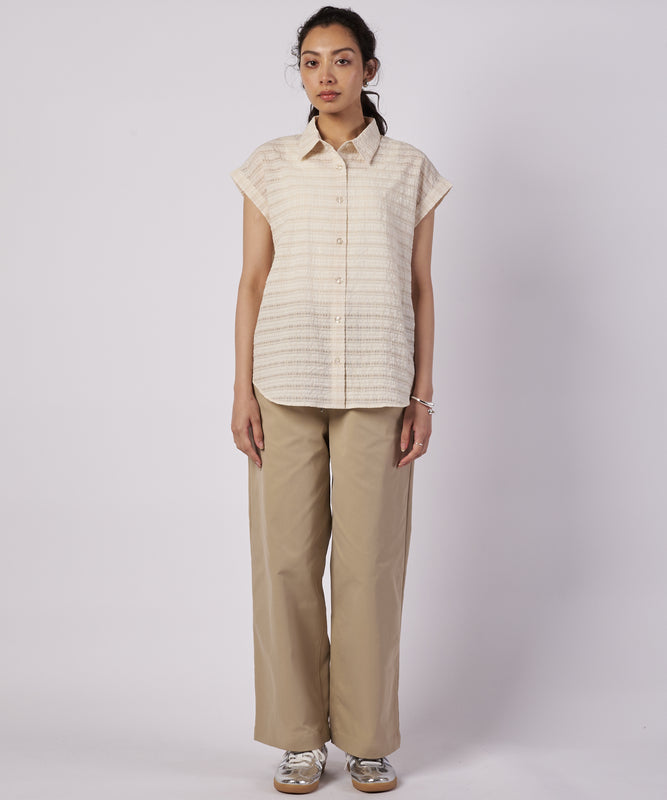 ポリッシュド ワイドヘムパンツ/POLISHED WIDE HEM PANTS