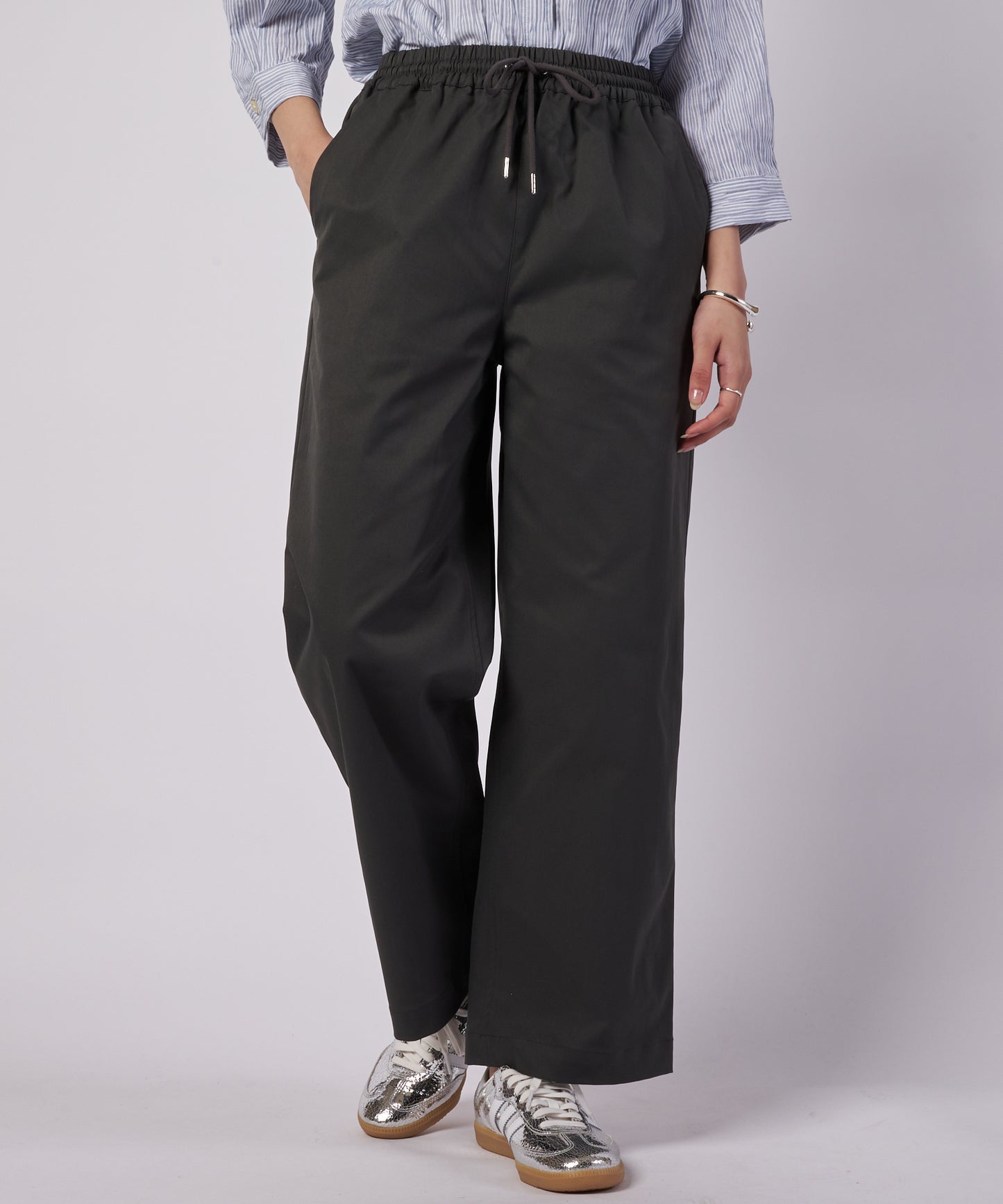 ポリッシュド ワイドヘムパンツ/POLISHED WIDE HEM PANTS