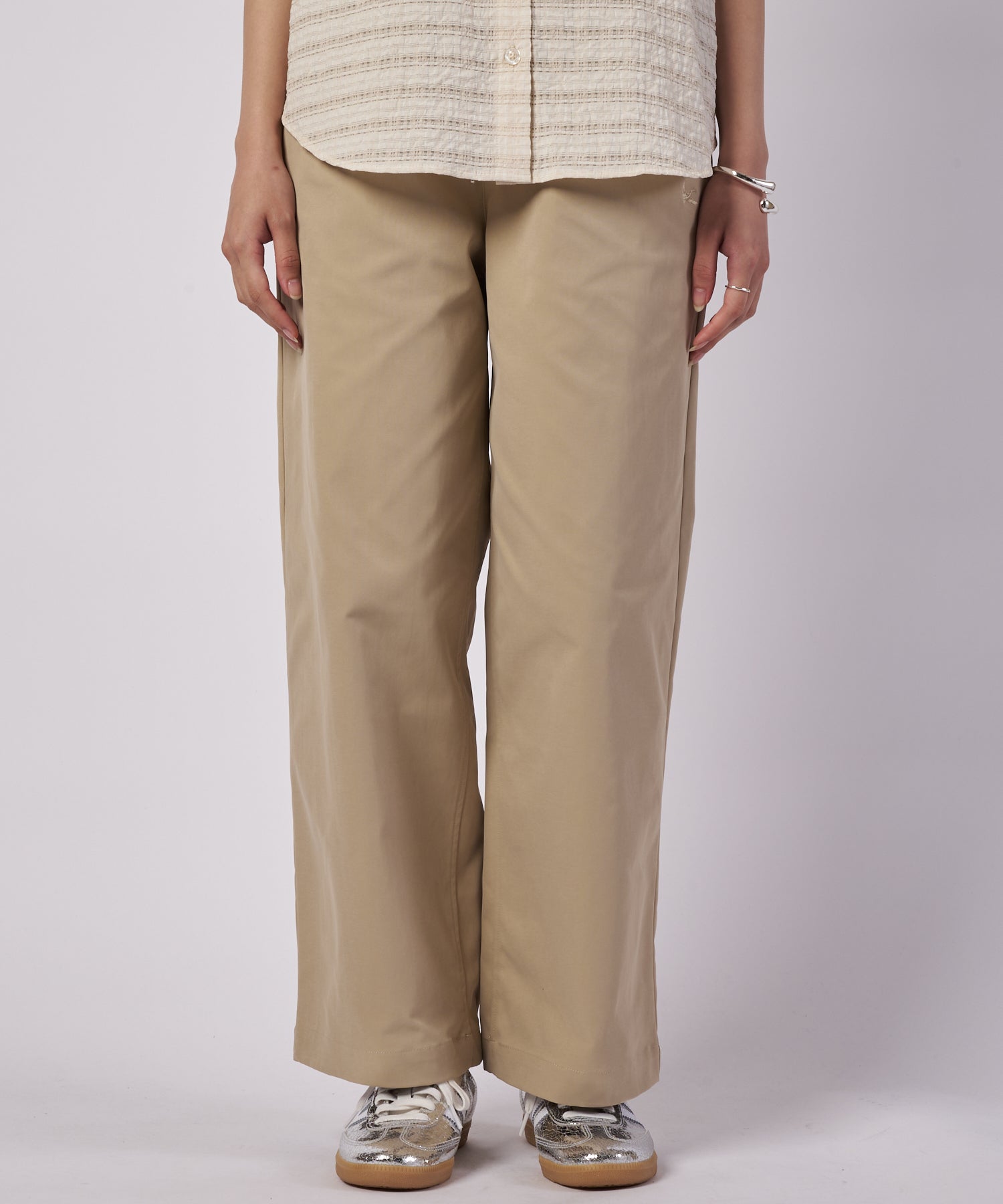 ポリッシュド ワイドヘムパンツ/POLISHED WIDE HEM PANTS – Eddie