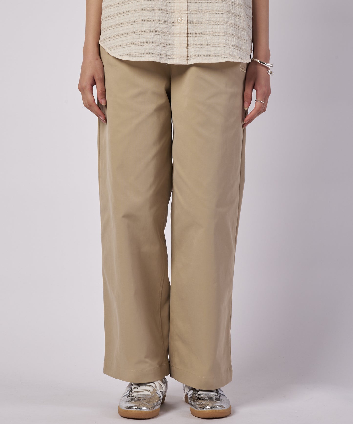 ポリッシュド ワイドヘムパンツ/POLISHED WIDE HEM PANTS