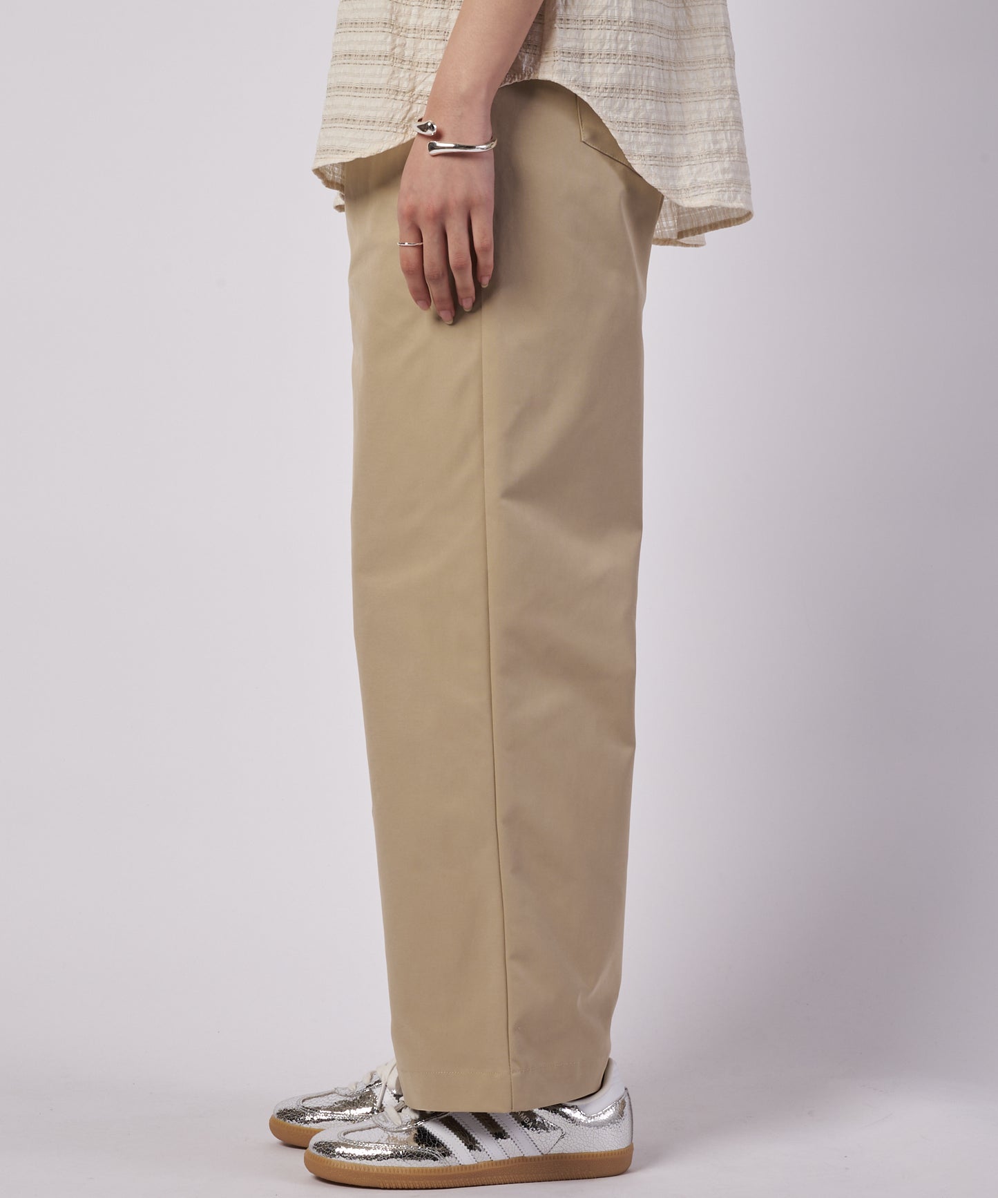 ポリッシュド ワイドヘムパンツ/POLISHED WIDE HEM PANTS