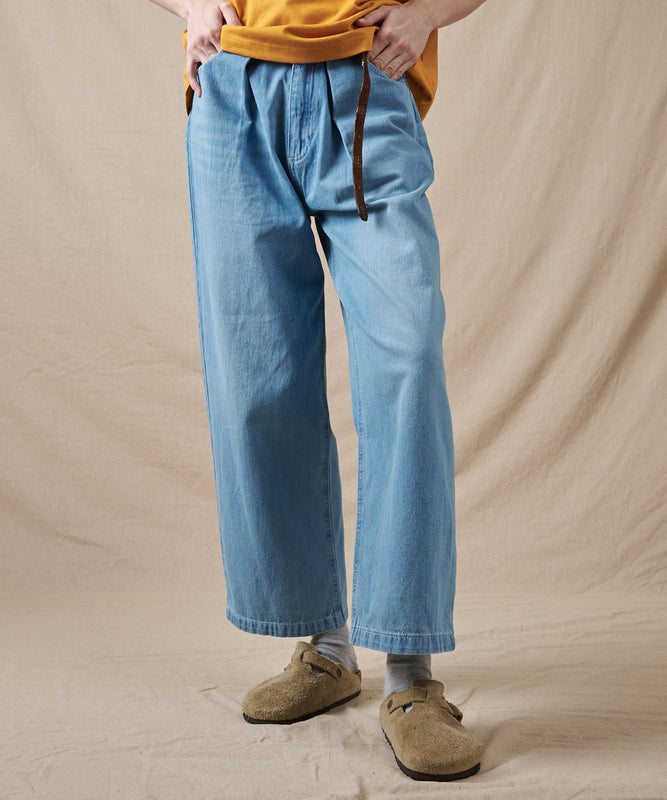 【予約】フロントタック ワイドデニムパンツ/FRONT TUCK WIDE DENIM PANTS