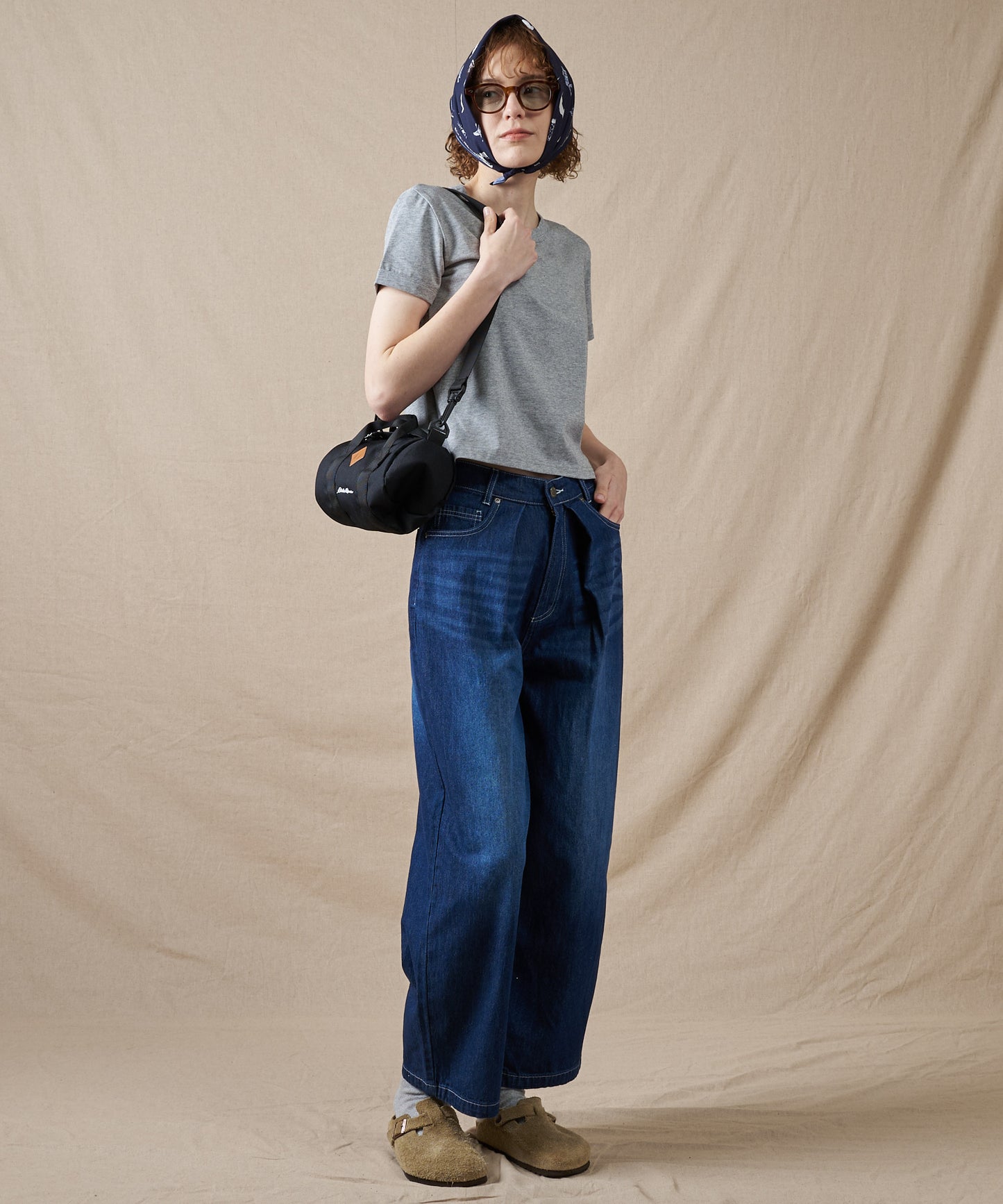 【予約】フロントタック ワイドデニムパンツ/FRONT TUCK WIDE DENIM PANTS