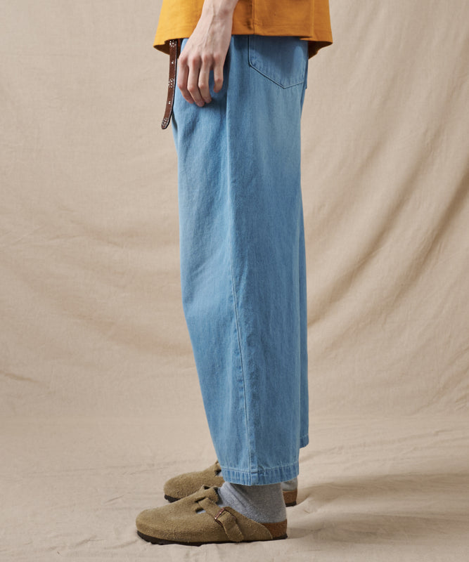 【予約】フロントタック ワイドデニムパンツ/FRONT TUCK WIDE DENIM PANTS