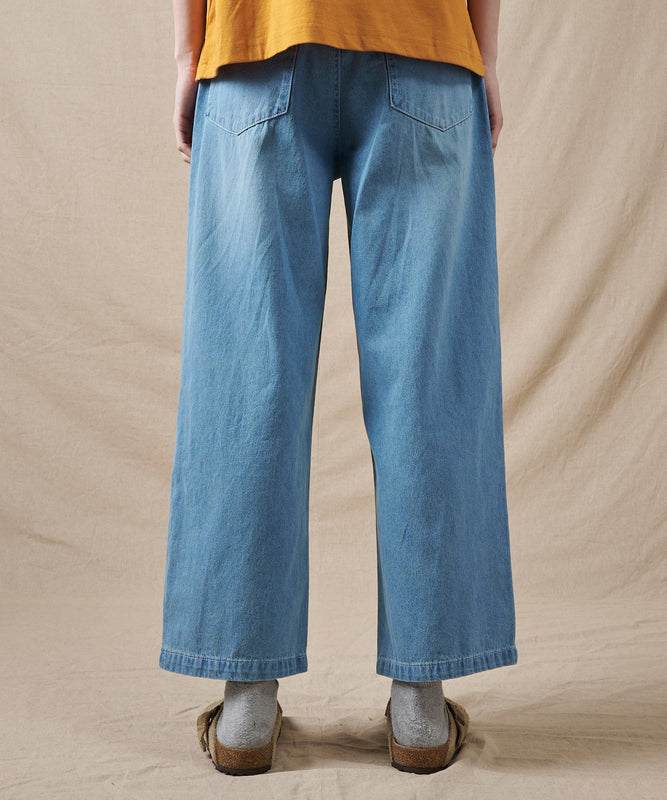 【予約】フロントタック ワイドデニムパンツ/FRONT TUCK WIDE DENIM PANTS