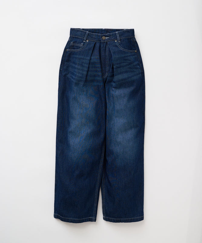 【予約】フロントタック ワイドデニムパンツ/FRONT TUCK WIDE DENIM PANTS