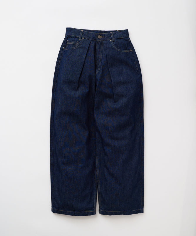 【予約】フロントタック ワイドデニムパンツ/FRONT TUCK WIDE DENIM PANTS