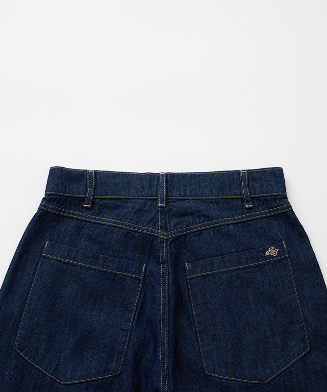 【予約】フロントタック ワイドデニムパンツ/FRONT TUCK WIDE DENIM PANTS