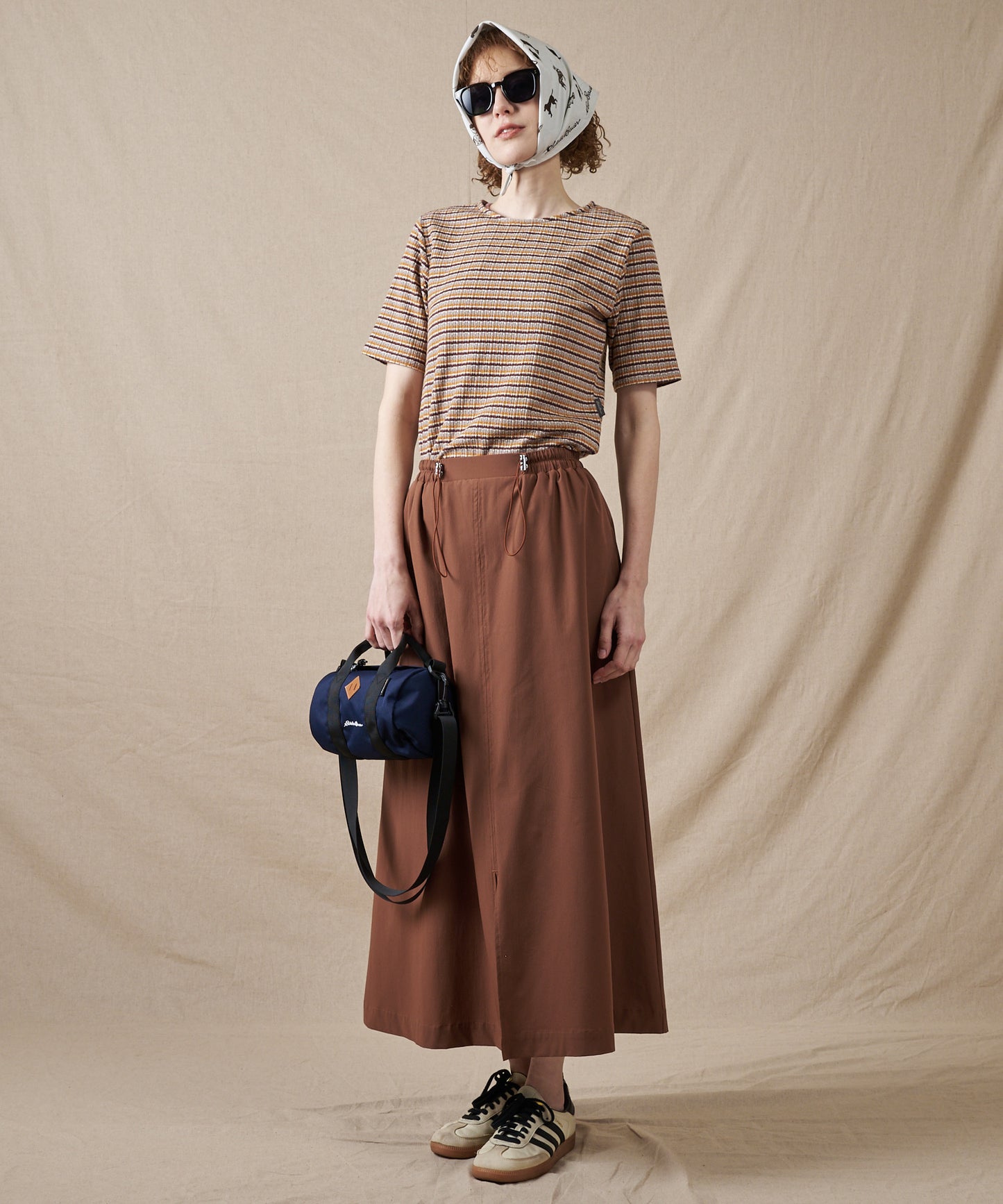 コーテッド ドローストリング スカート/COATED DRAWSTRING SKIRT