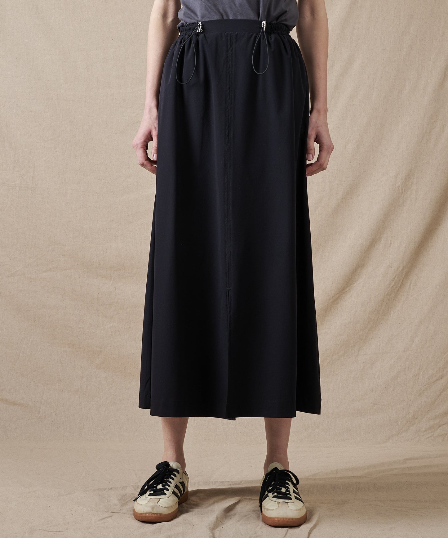 コーテッド ドローストリング スカート/COATED DRAWSTRING SKIRT