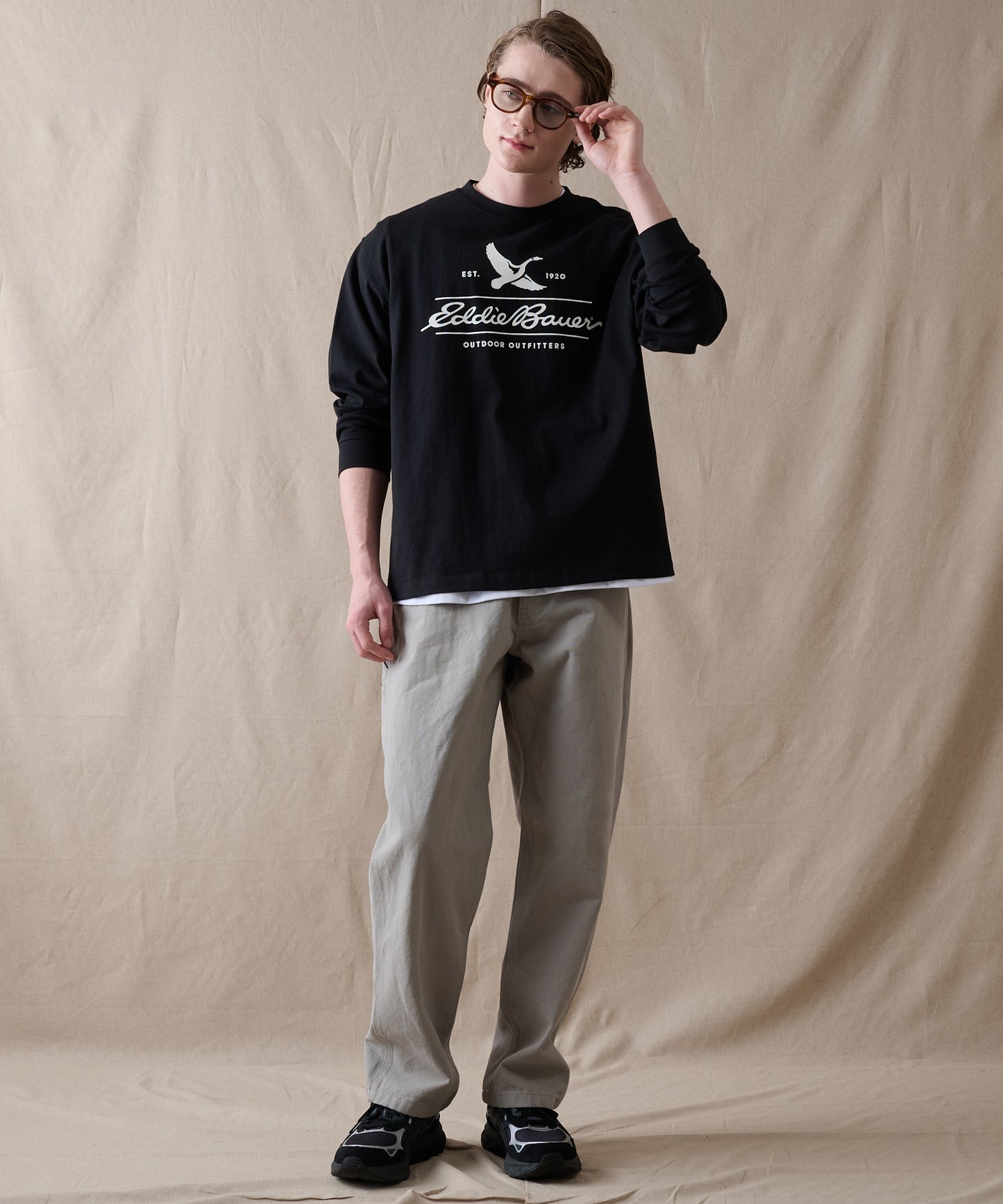 クラシックロゴプリント 長袖Tシャツ/CLASSIC LOGO PRINT LS TEE