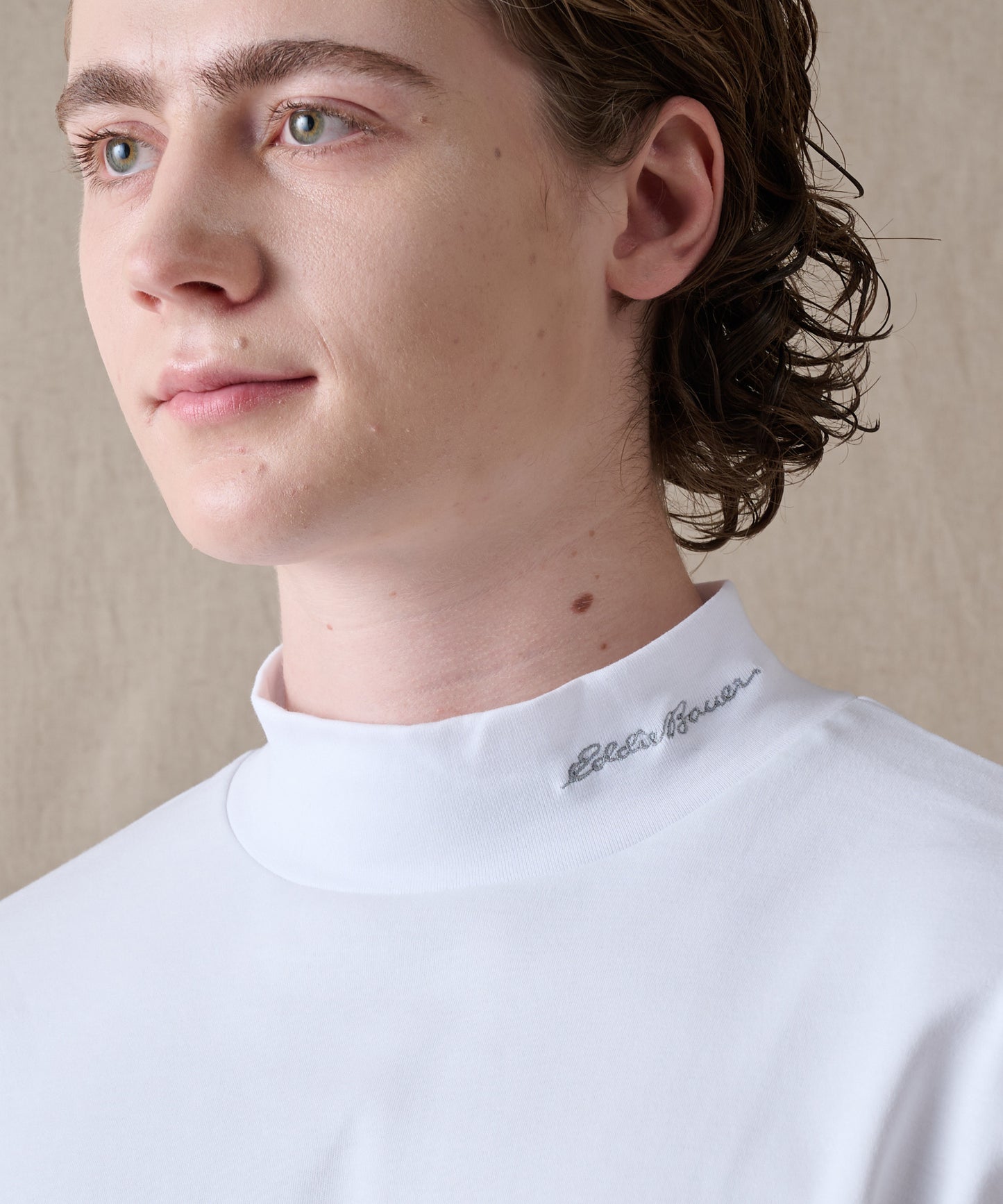 スムース モックネック 長袖Tシャツ/SMOOTH MOCK NECK LS TEE