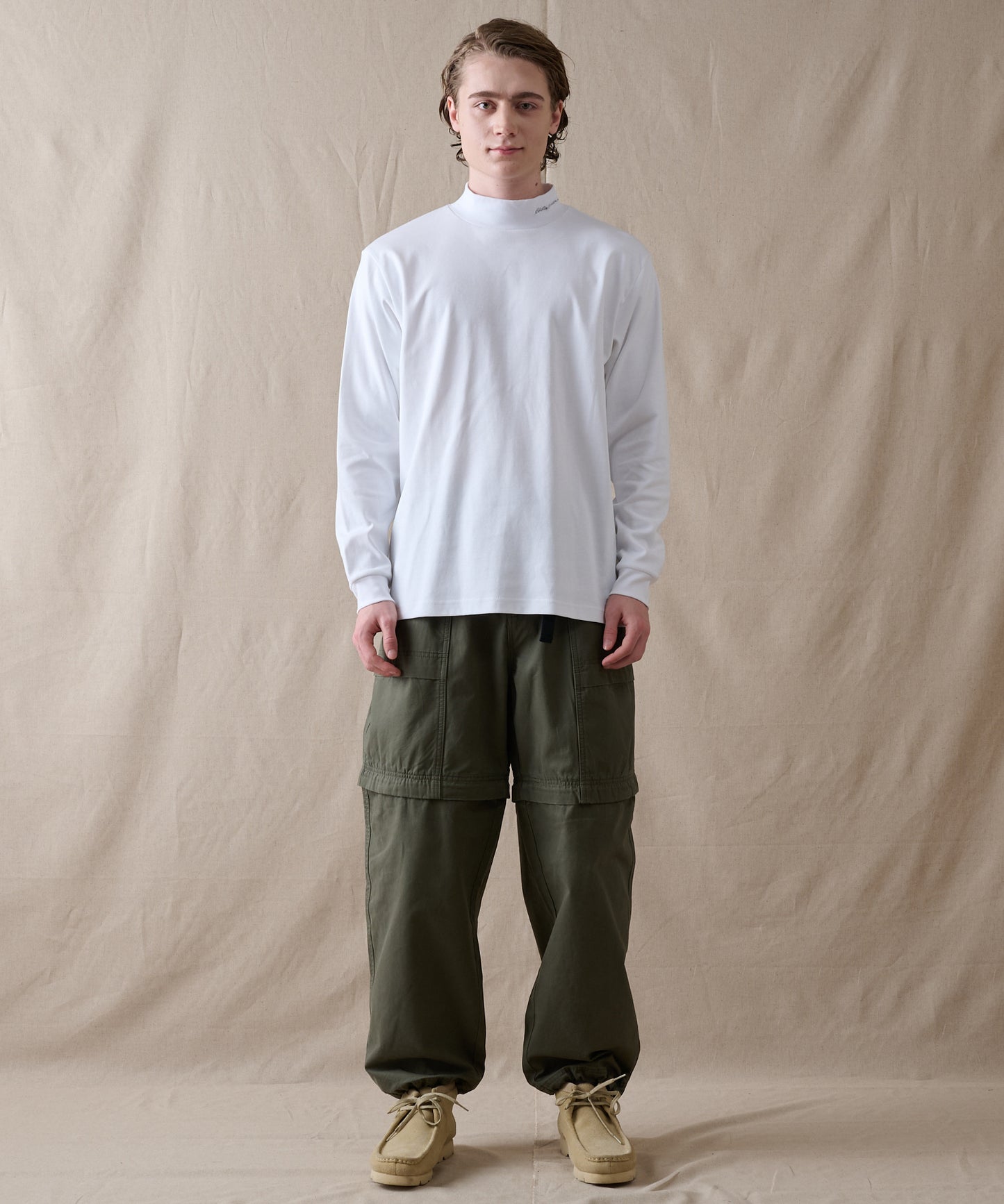 スムース モックネック 長袖Tシャツ/SMOOTH MOCK NECK LS TEE