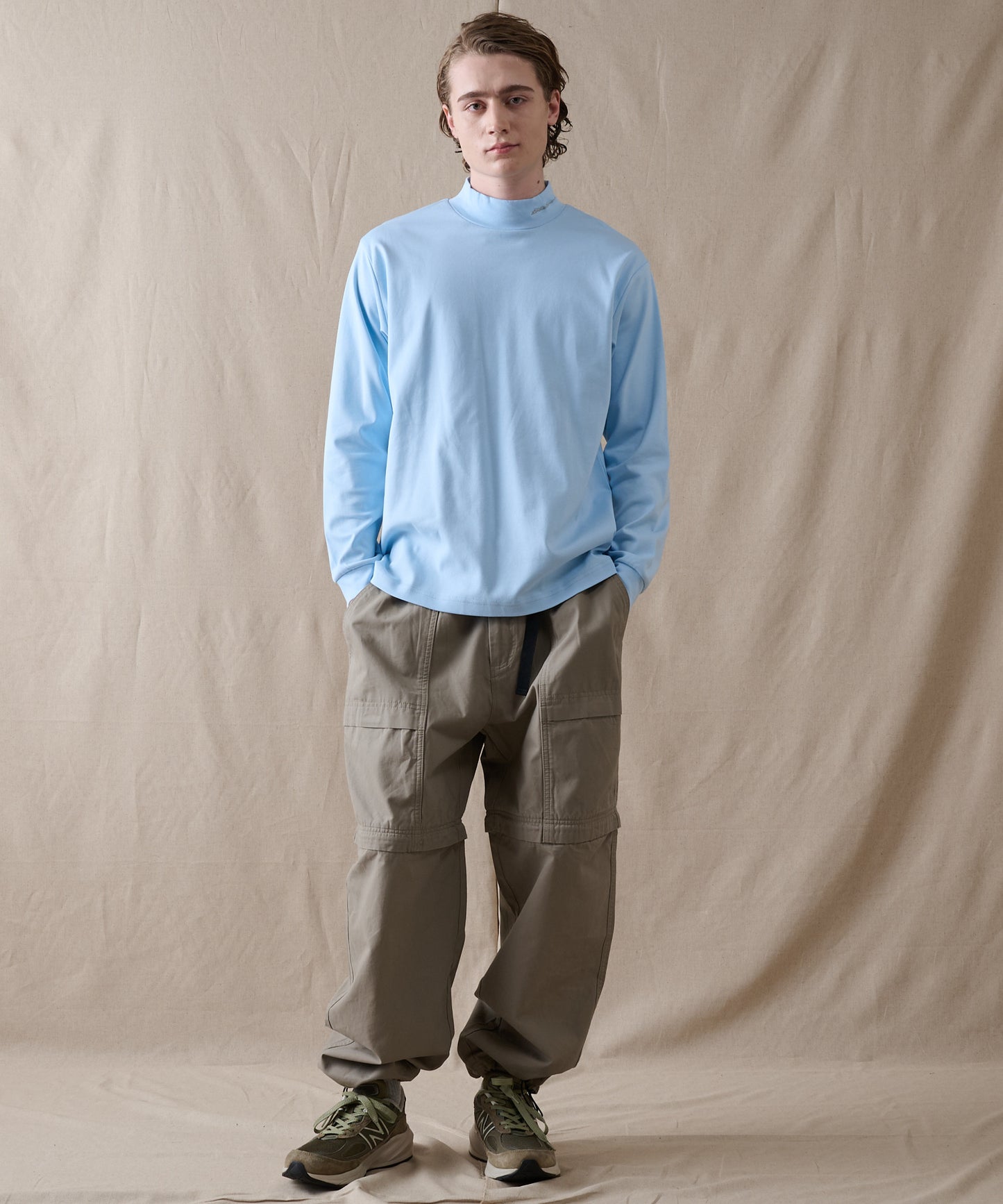 スムース モックネック 長袖Tシャツ/SMOOTH MOCK NECK LS TEE