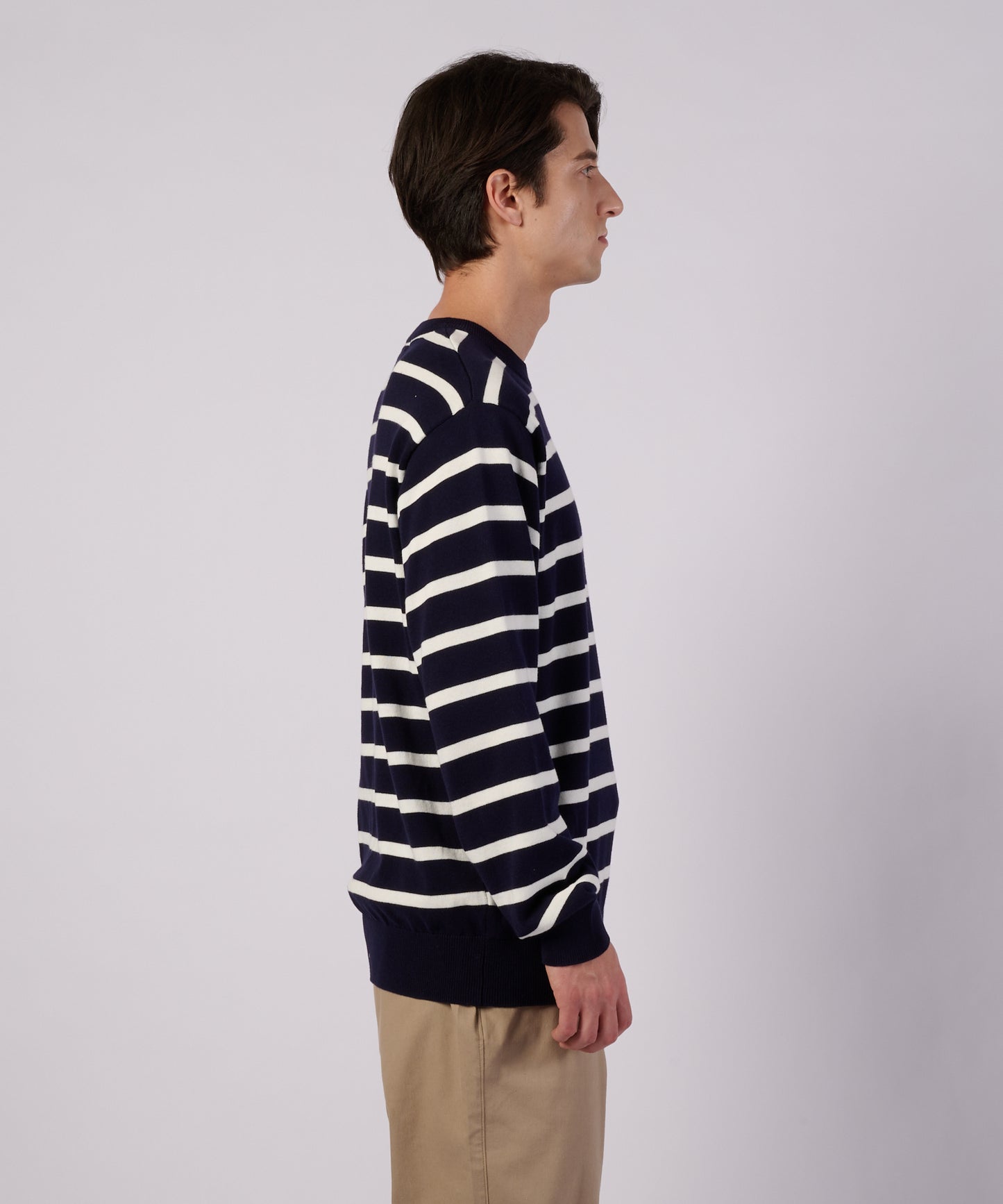 ナローボーダー ニットクルー/NARROW BORDER KNIT CREW