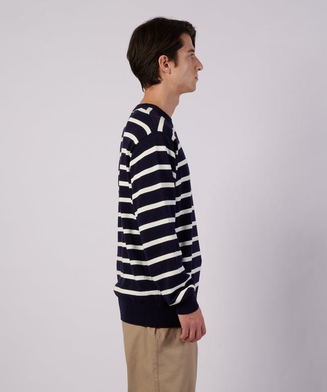 ナローボーダー ニットクルー/NARROW BORDER KNIT CREW