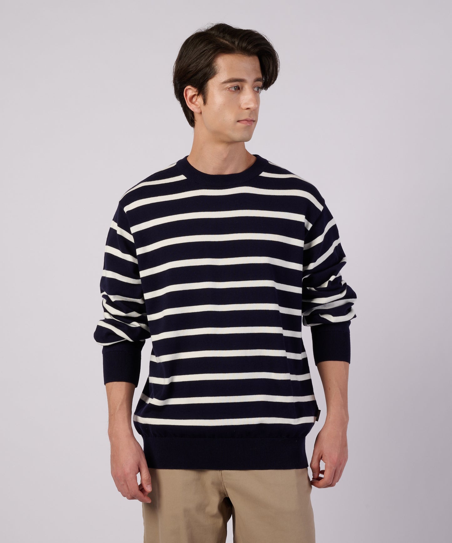 ナローボーダー ニットクルー/NARROW BORDER KNIT CREW