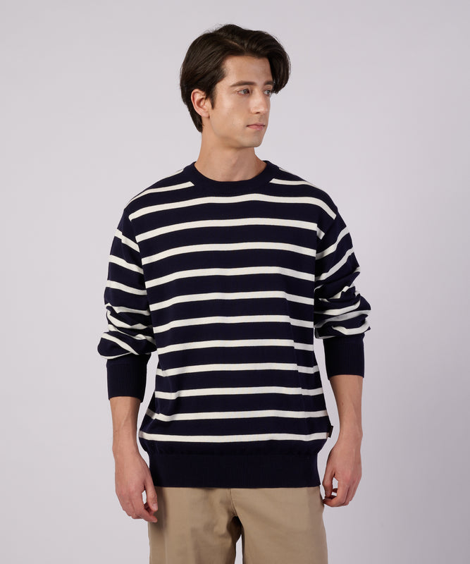 ナローボーダー ニットクルー/NARROW BORDER KNIT CREW