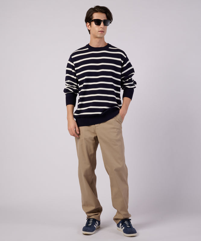 ナローボーダー ニットクルー/NARROW BORDER KNIT CREW