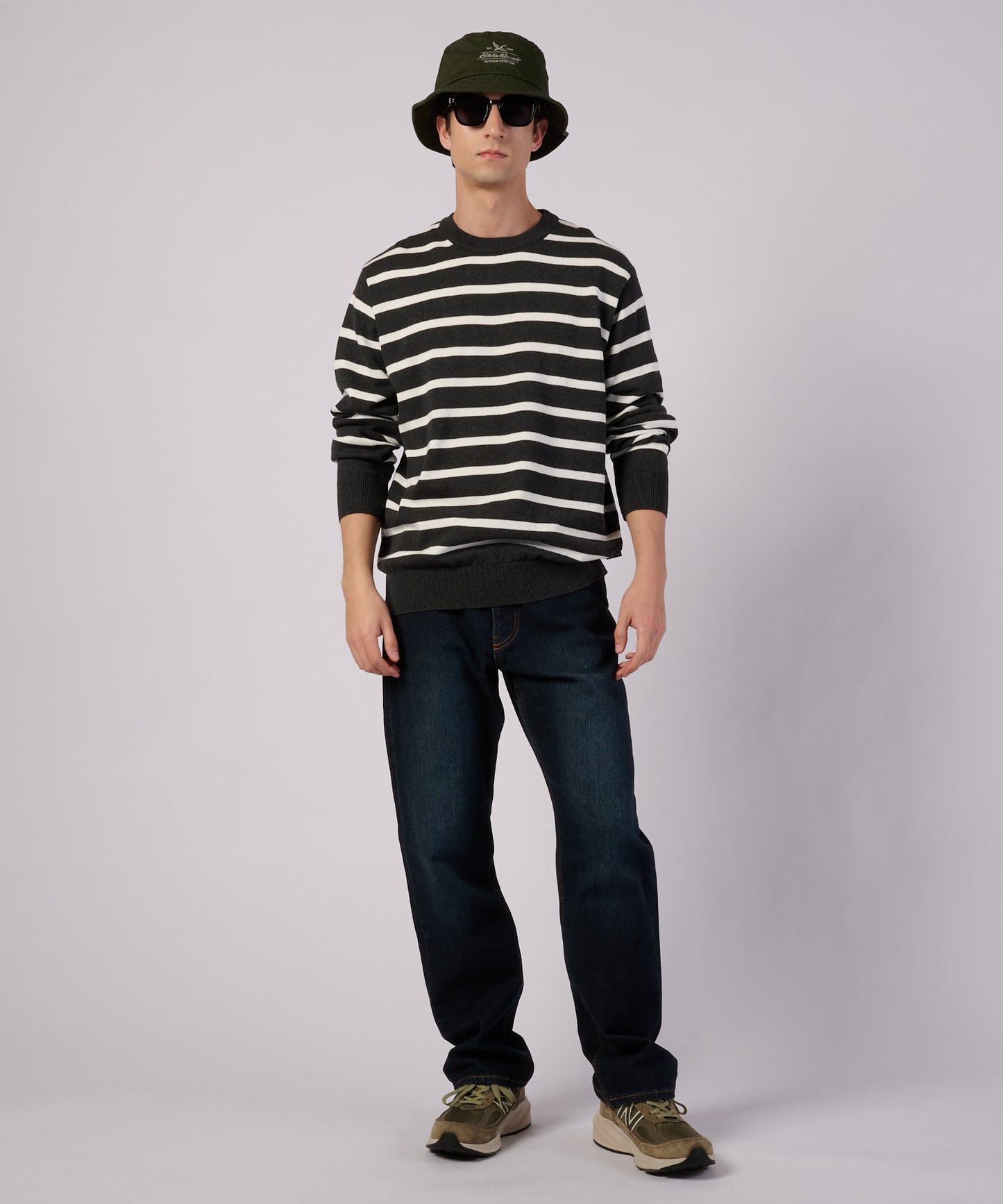 ナローボーダー ニットクルー/NARROW BORDER KNIT CREW
