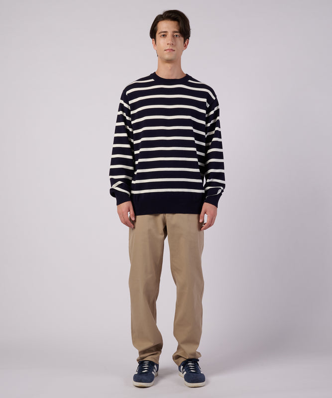 ナローボーダー ニットクルー/NARROW BORDER KNIT CREW